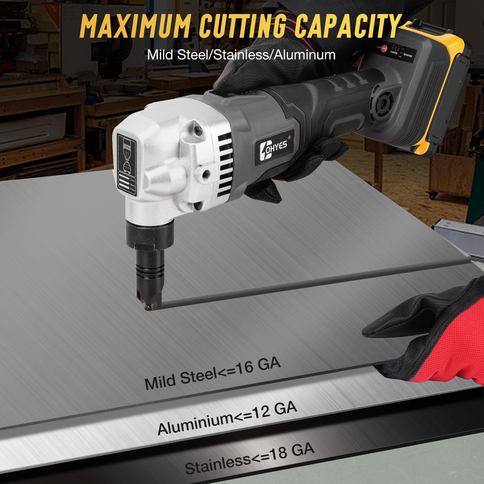 ohyes Cordless Metal Nibbler Compatible with DeWALT 20v Max