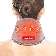 Neck Heating Pad with Vibration Massage for Neck Pain Relief, USB Heated Neck Wrap, Soft Neck Warmer for Soreness Stiffness, 3 Levels Heat & Massage, Auto-Off, (Not Rechargeable)