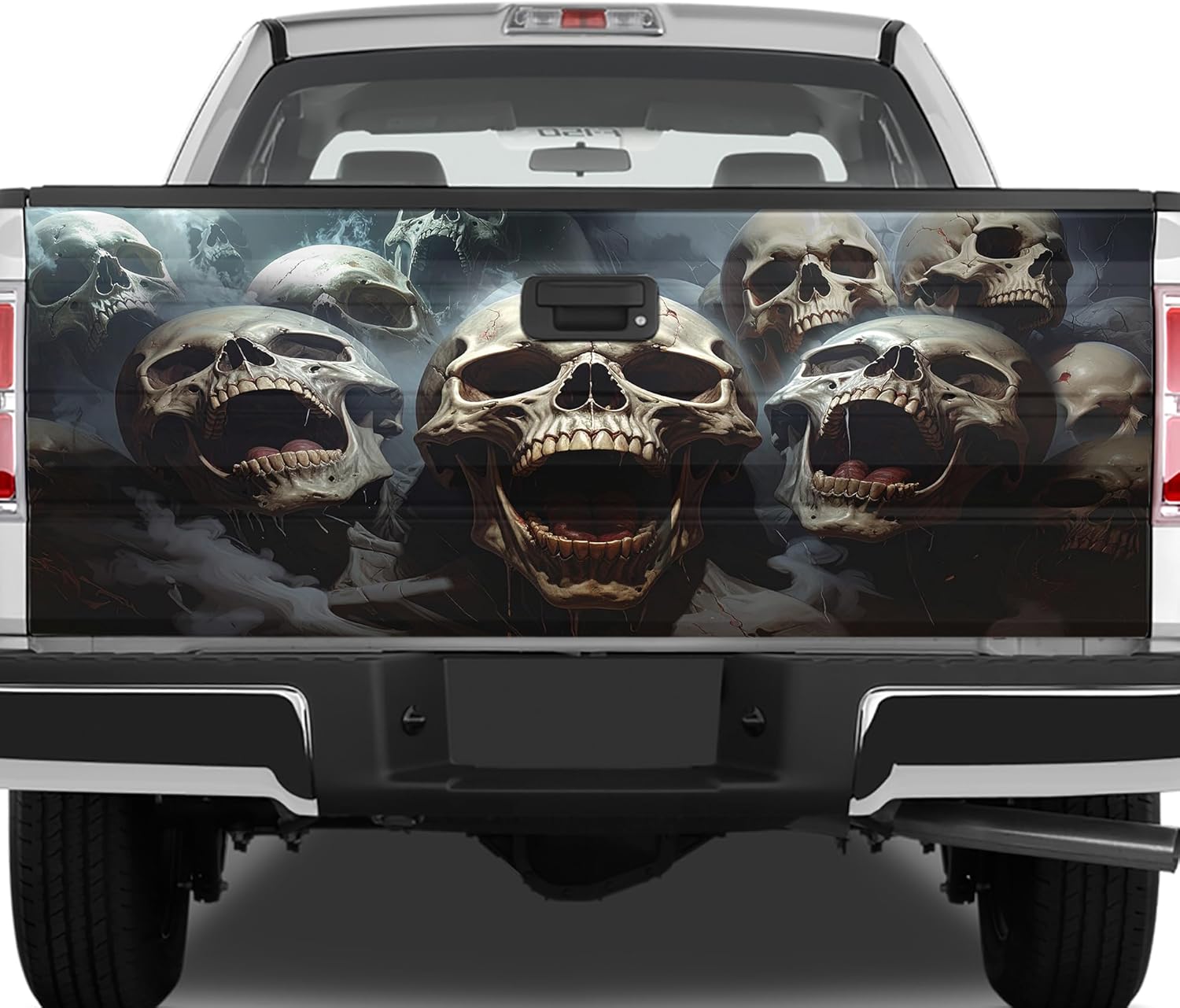ThangPham Shop Horror Skull Tailgate Wrap – Truck Tailgate Wrap with Skull Theme