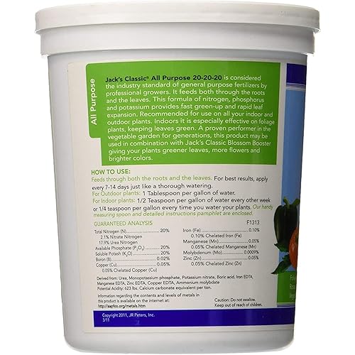 Miniatura 3 de J R Peters 52024 Jacks Classic No.1.5 20-20-20 Fertilizante multiusos (1, paquete de 4)