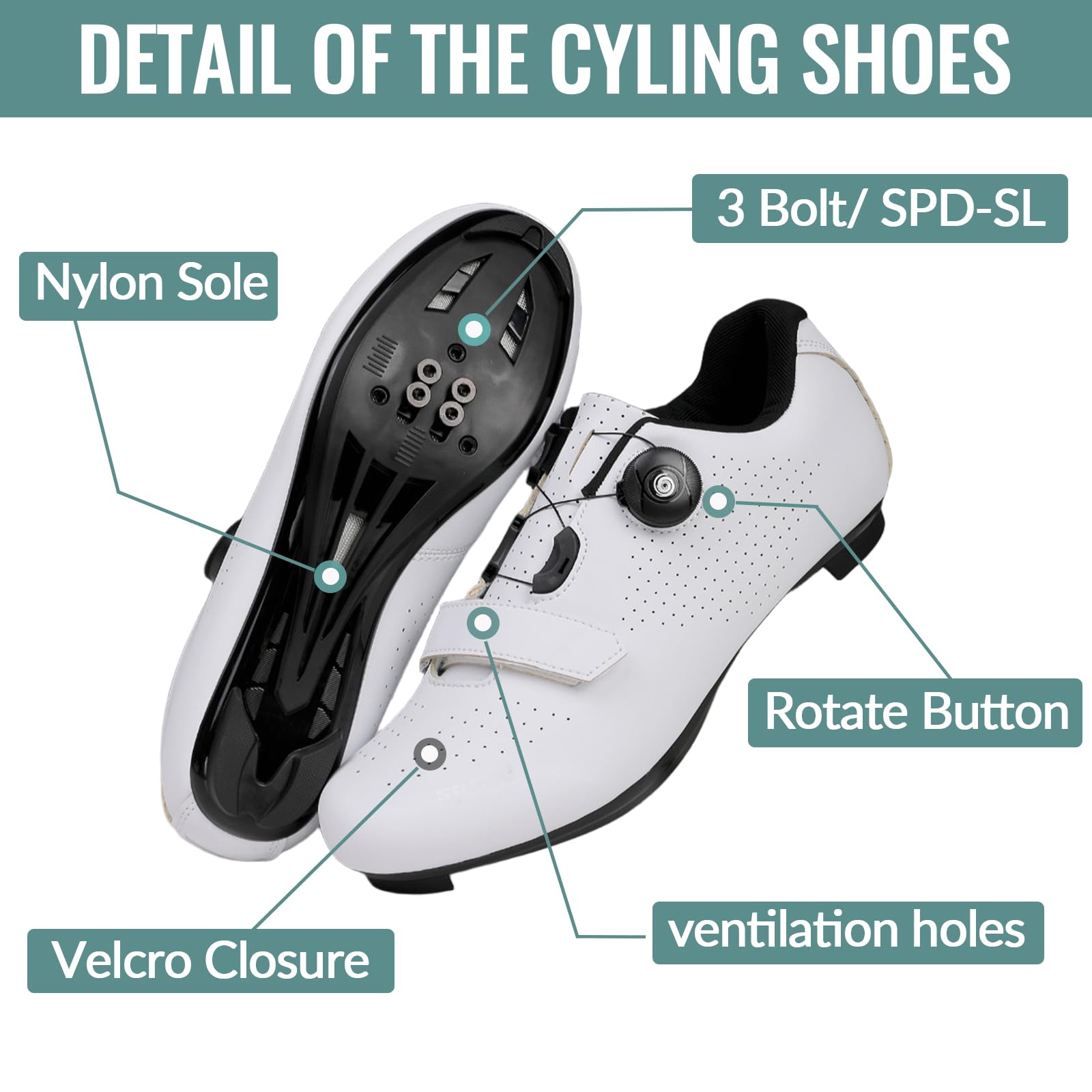 FANSU Fahrradschuhe für Herren und Damen, Rennradschuhe mit Delta-Cleats, kompatibel mit Look SPD-SL