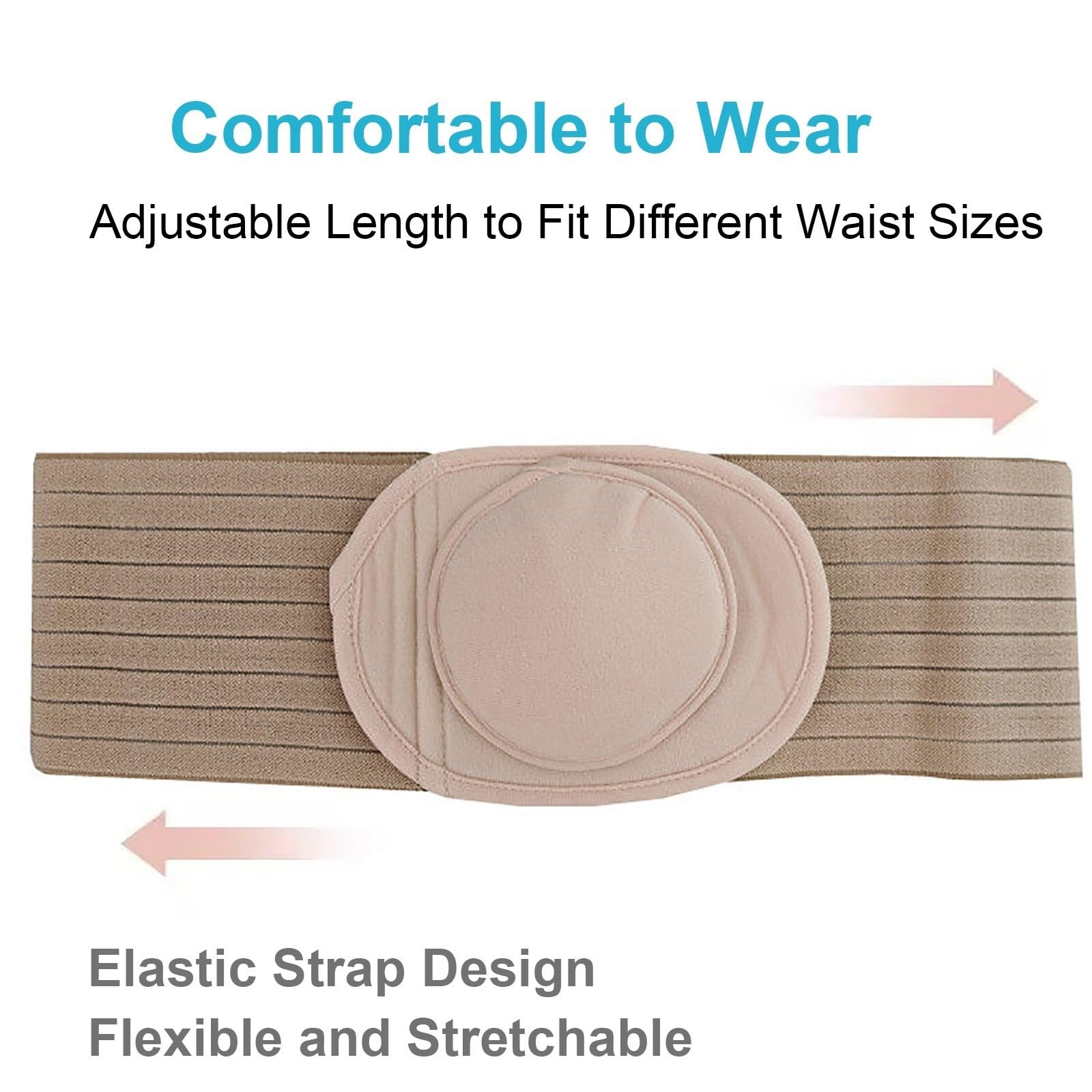 Fascia Ernia Ombelicale, Cintura per Ernia Ombelicale per Donne e Uomini, Fascia Addominale per Uomini con Cuscinetto di Compressione Rimovibile(Medium)