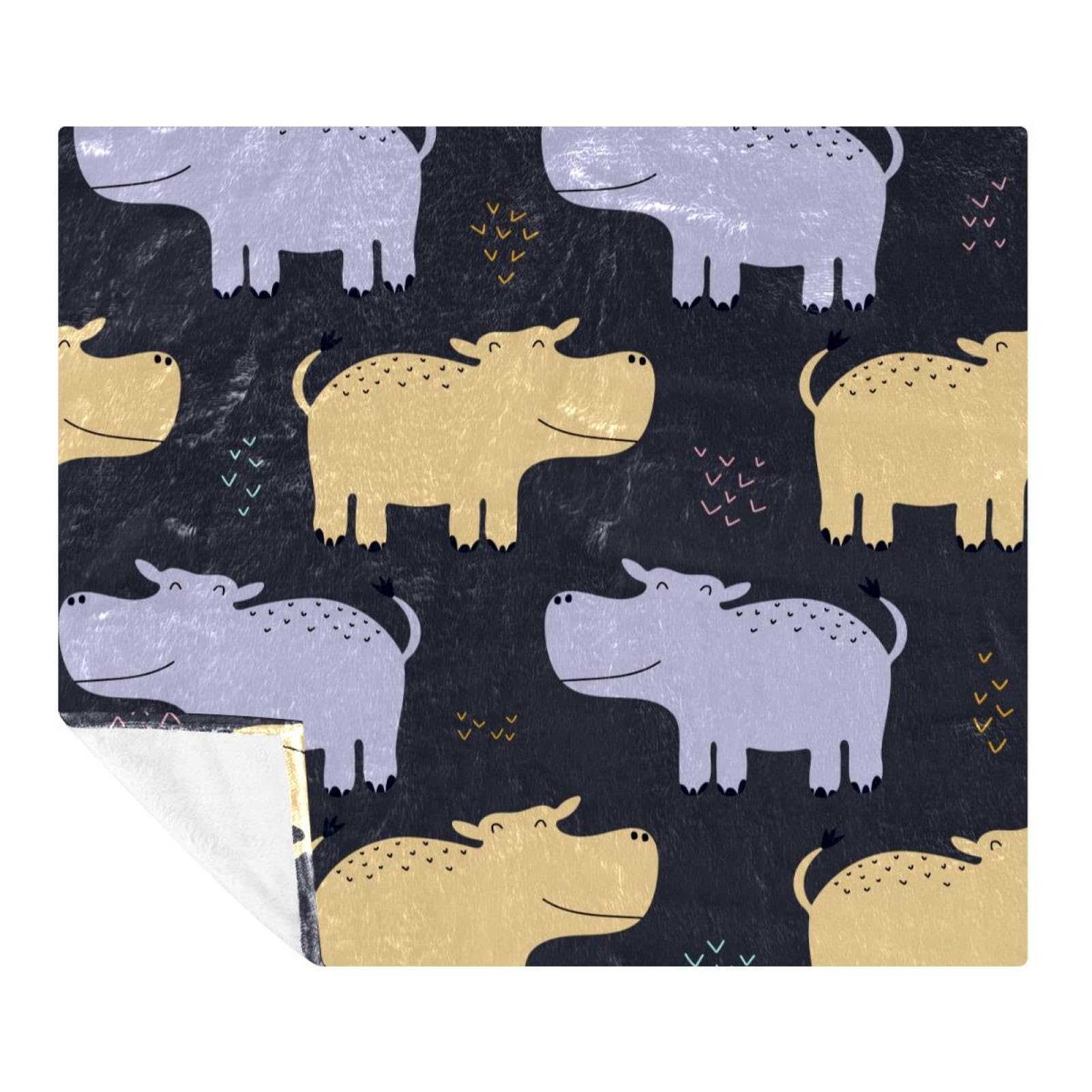 Couverture douce hippopotame anti-courants d'air pour un confort total sur le sofa