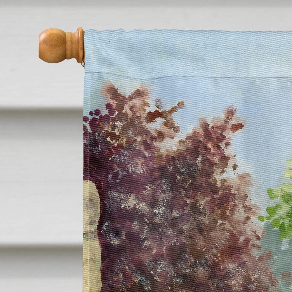 Caroline's Treasures BDBA0390CHF Basset Hounds in The Gate House Flag Large Porch Sleeve Pole Decorative Outside Yard Banner Artwork Wall Hanging, Polyester, House Size, Multicolor