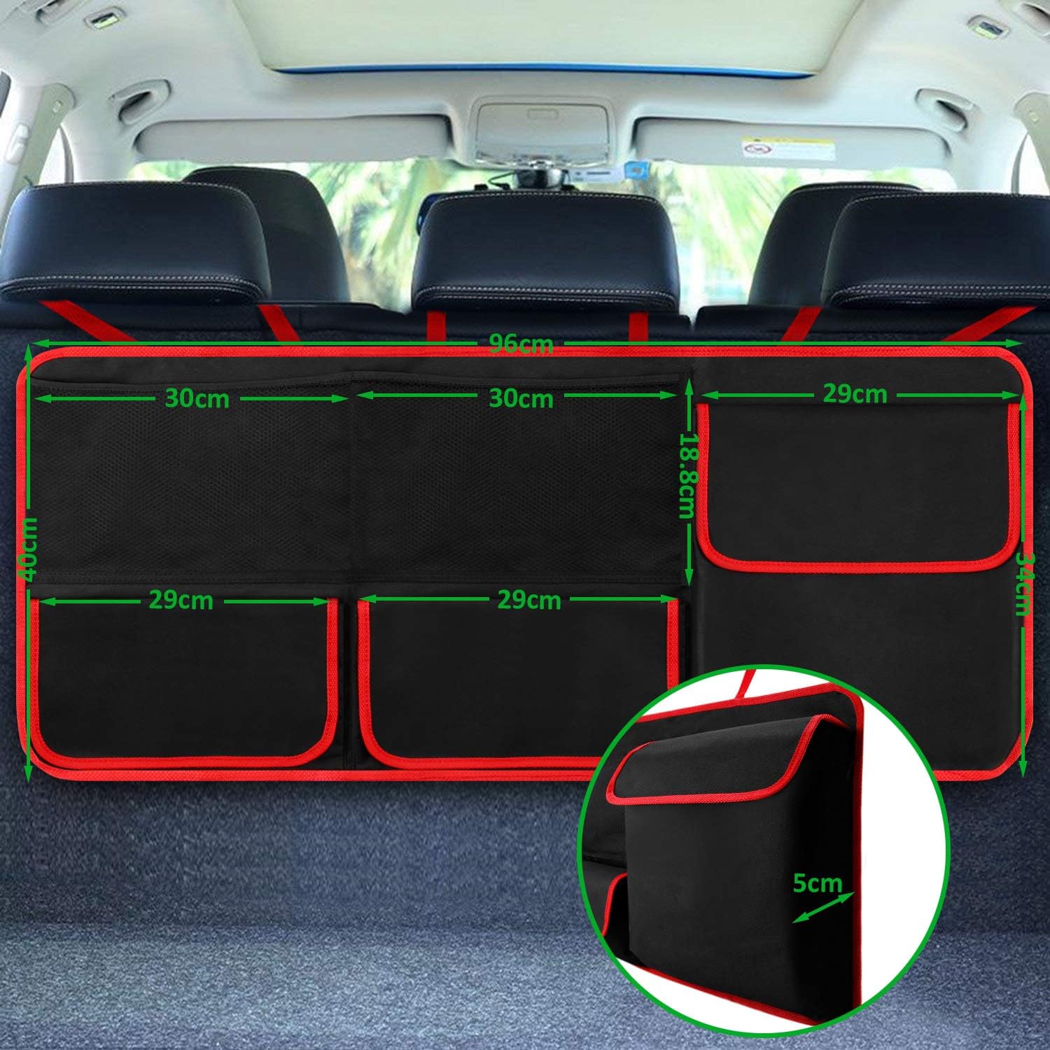 Ruesious Car Boot Tidy Organiser, Car Boot Organiser/Car Back Seat Organiser Storage Bag for Vehicle