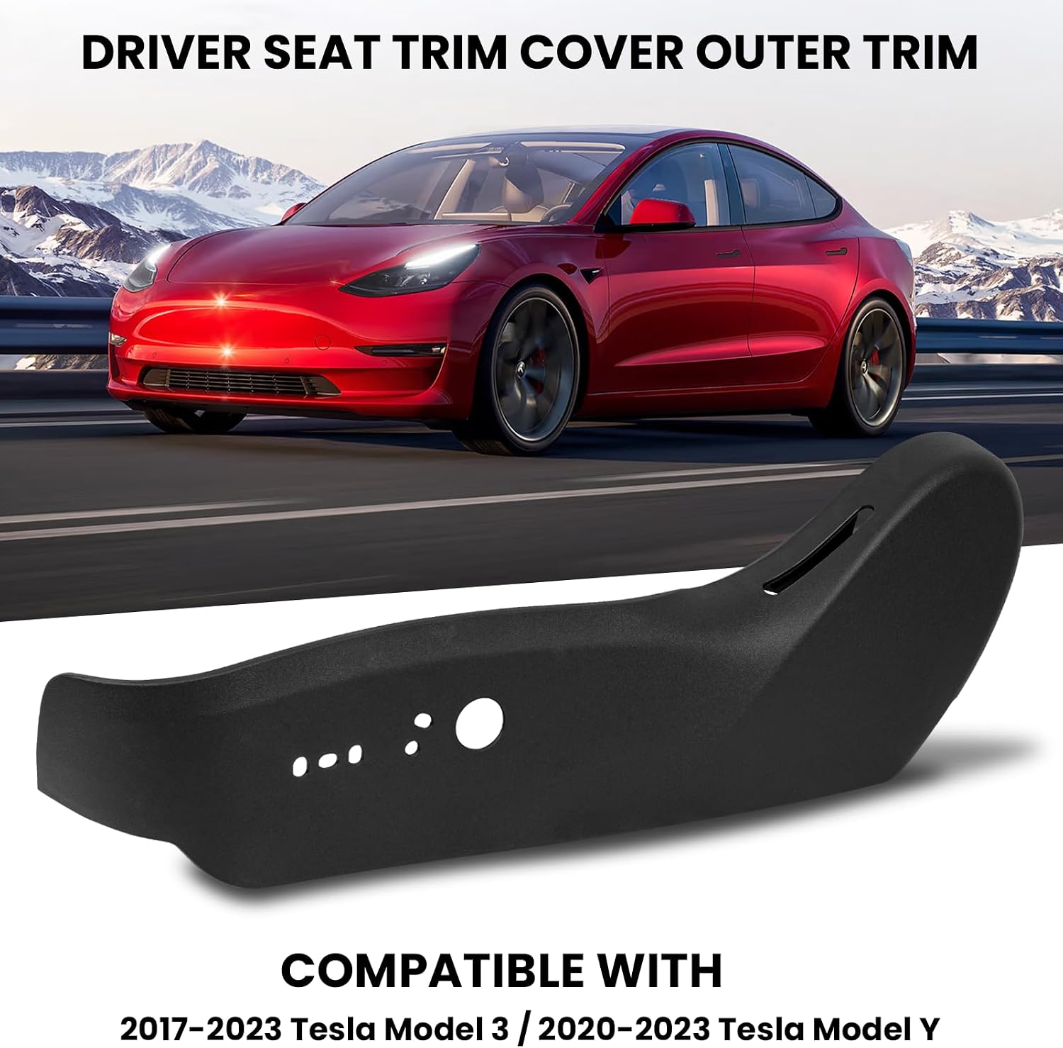 Left Front Driver Seat Outer Cover Trim Panel Protector Compatible with 2017-2023 Tesla Model 3 & 2020-2023 Model Y Replace 1088964 1088964-00 1088964-00-B 1088964-00-C