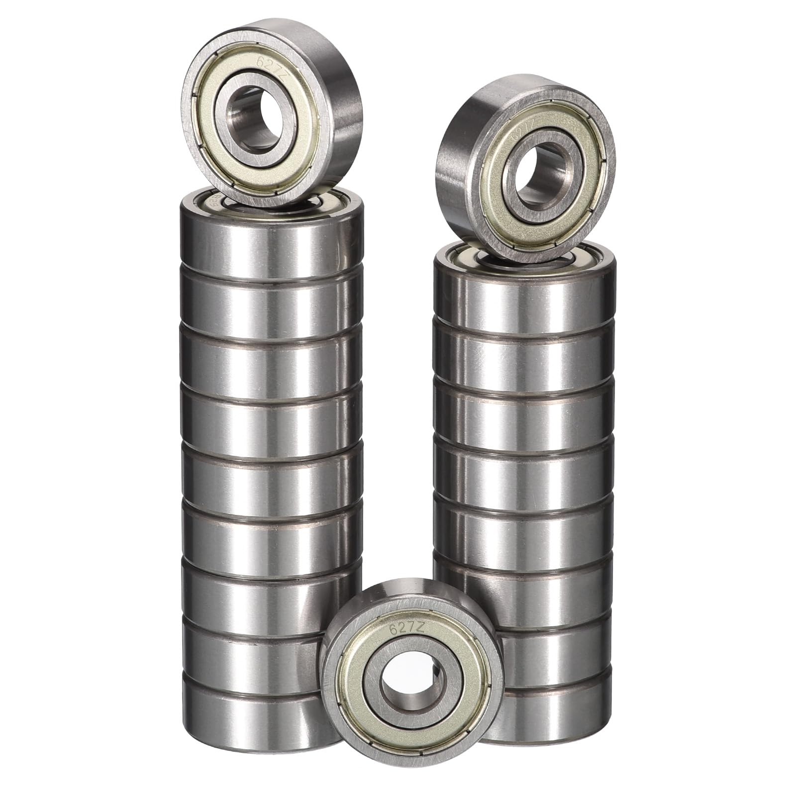 HiPicco 627ZZ Deep Groove Ball Bearings, ID 7mm x OD 22mm x Width 7mm Miniature Bearings, Double Metal Shielded Ball Bearing Chrome Steel Z2 Lever