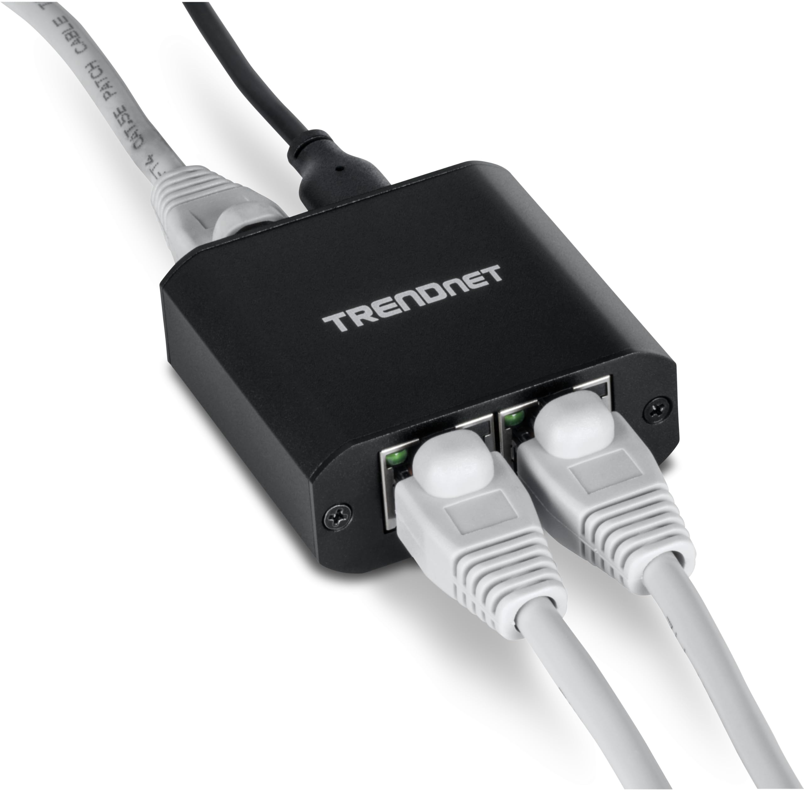 TRENDnet 2-portowy rozdzielacz gigabitowy z zasilaniem USB typu C, TEG-102S, dzieli jedno połączenie sieciowe na dwa, rozdzielacz Ethernet, kabel zasilający USB typu C w zestawie, zgodny z NDAA i TAA