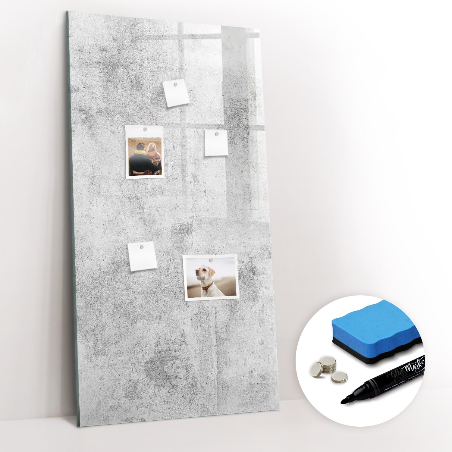 Lavagna Magnetica in Vetro con Accessori Inclusi | Magneti Potenti, Pennarello e Gomma | Perfetta per Organizzare Idee e Note - 90x60 - Agenda settimanale