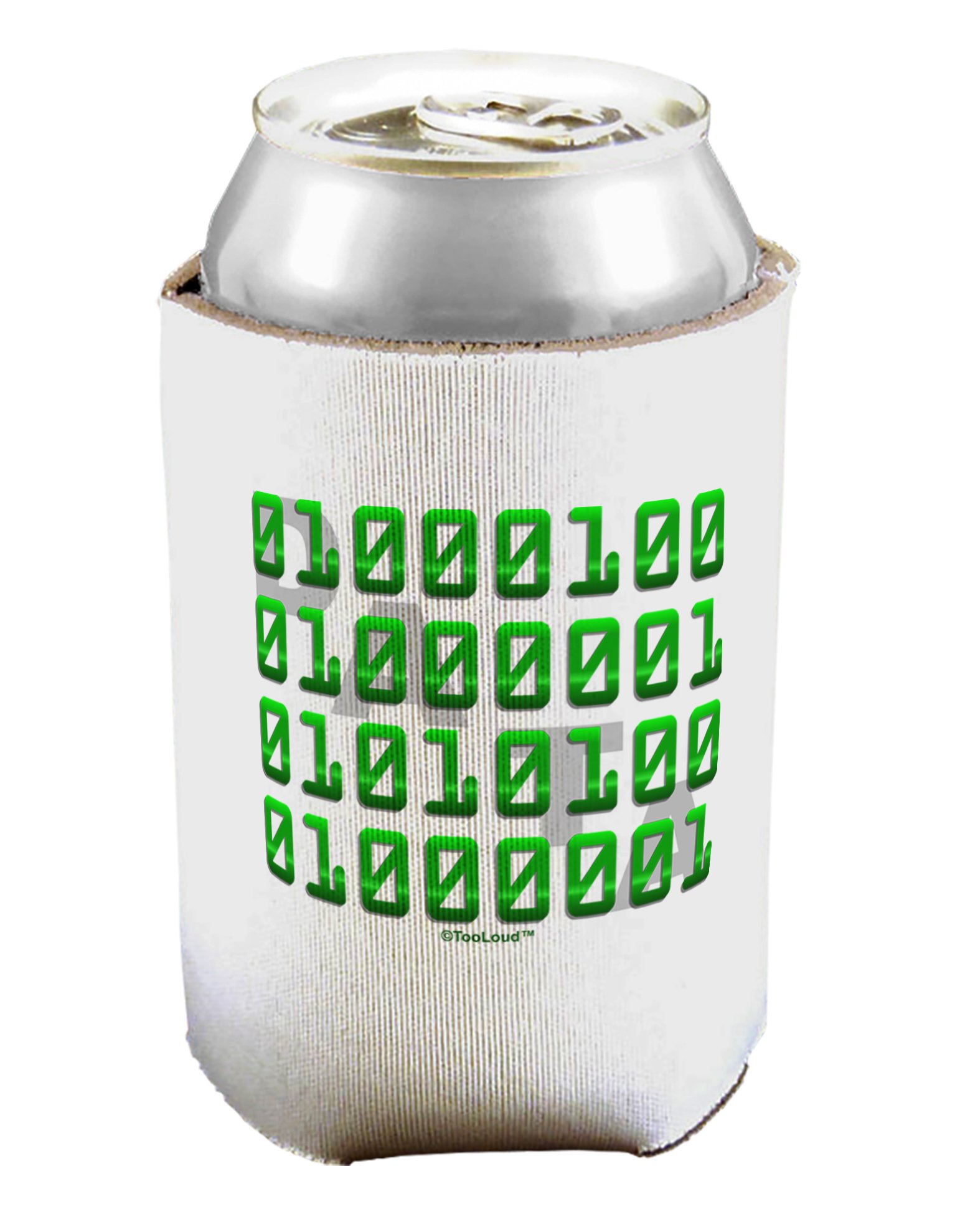 TOOLOUD Binary Data Green Can/Bottle Insulator Cooler - 2 Pack