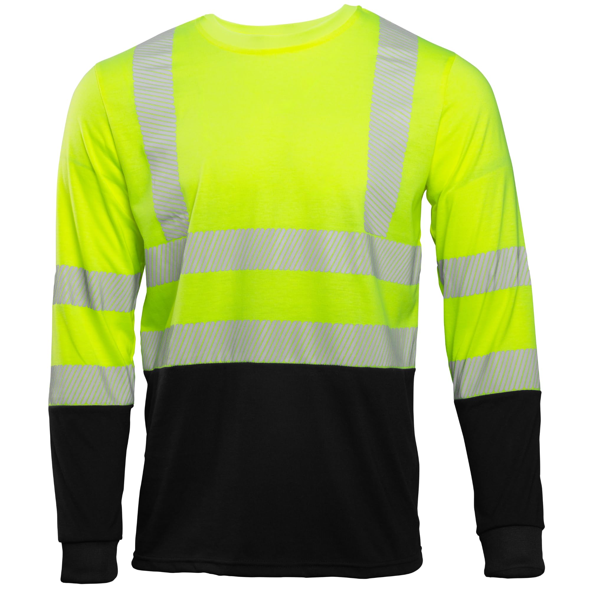 Högert Technik - Warnschutz Langarmshirt Gelb Arbeits T-Shirt High Visibility Shirt mit Reflexstreifen Atmungsaktiv Sicherheitskleidung