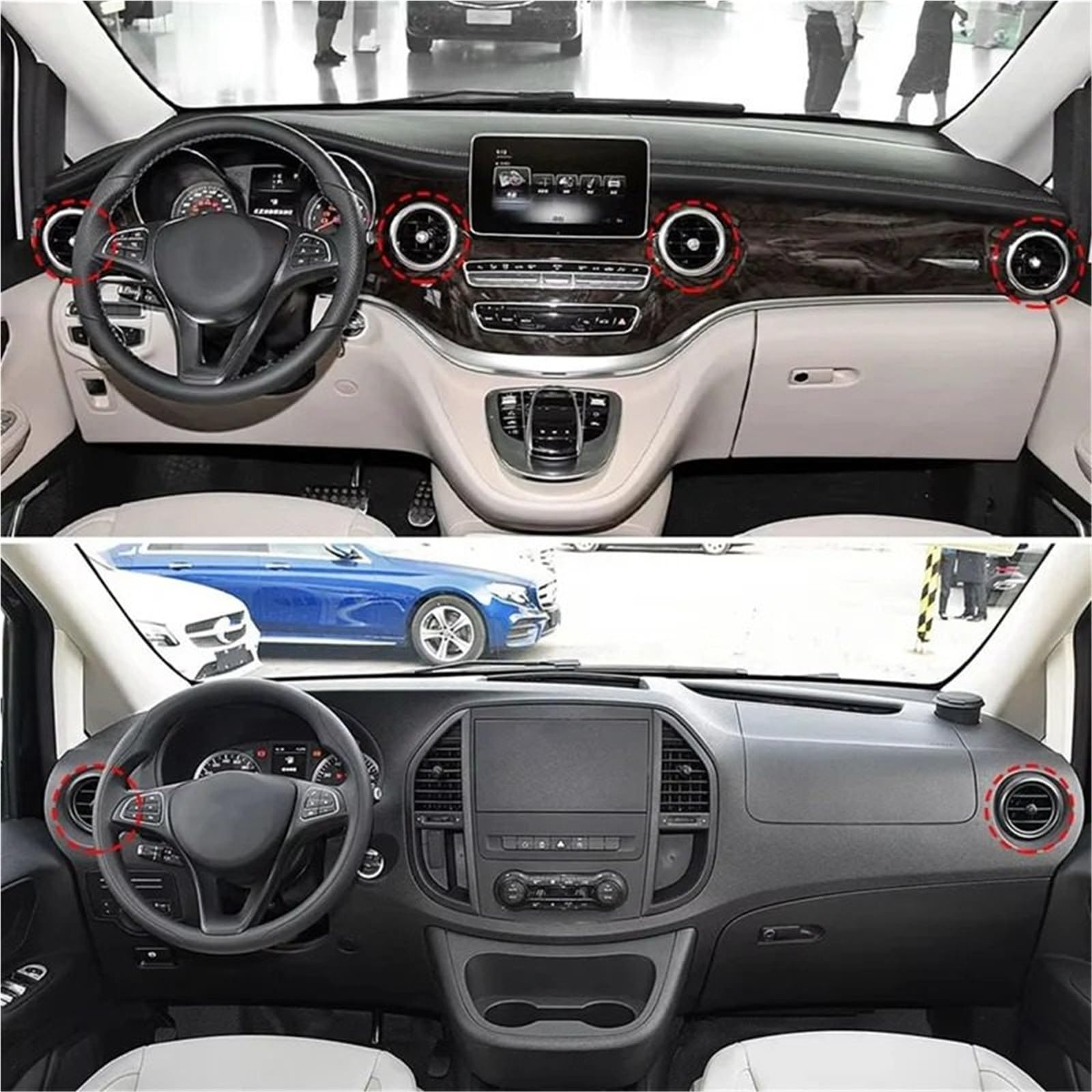 Pokrywa wentylacyjna 1 szt. AC kratka wentylacyjna klimatyzacja migawka pasuje zamiennik dla Benz W447 W448 Vito V klasa V260 2016-2019 4478301401 AC Vent
