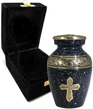 Black Cross Cremation Urn for Ashes Adult Male - Personalized Cremation Urns for Human Ashes Adult Man Decorative Urns - Beautifully Handcrafted Cross Urn