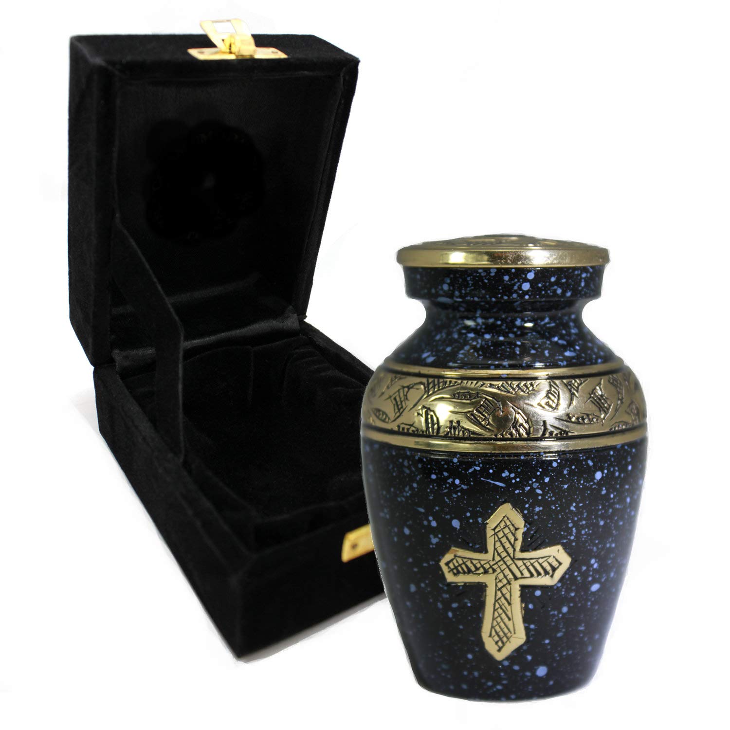 Black Cross Cremation Urns for Human Ashes Adult Male Urns for Ashes