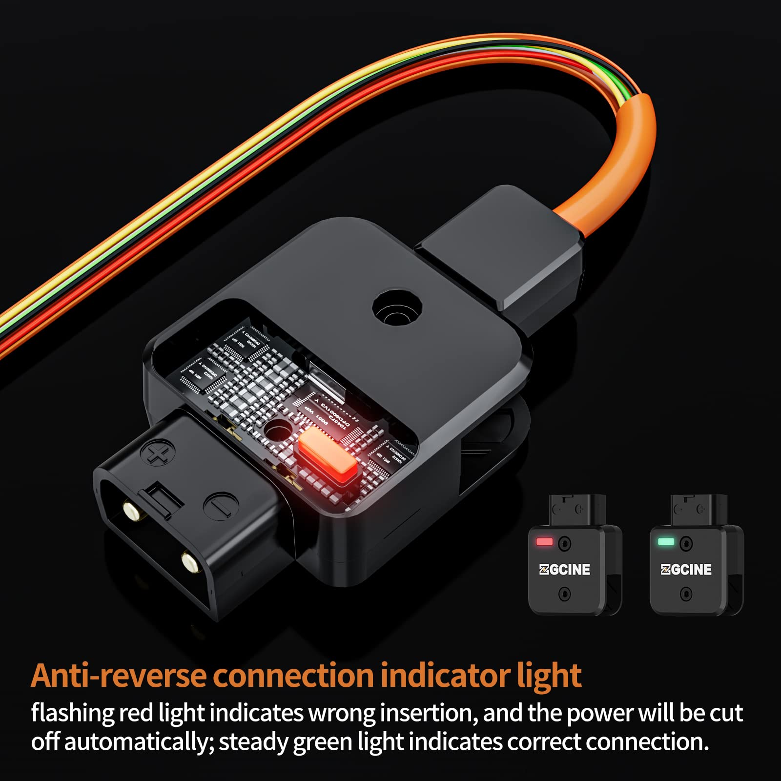 ZGCINE MD-P4 D-Tap Male to 4 Port P-Tap Female Quad Splitter Camera Power Splitter V-Mount Battery Converter Simultaneous Power Supply for Monitors Bright Lights Cameras etc.