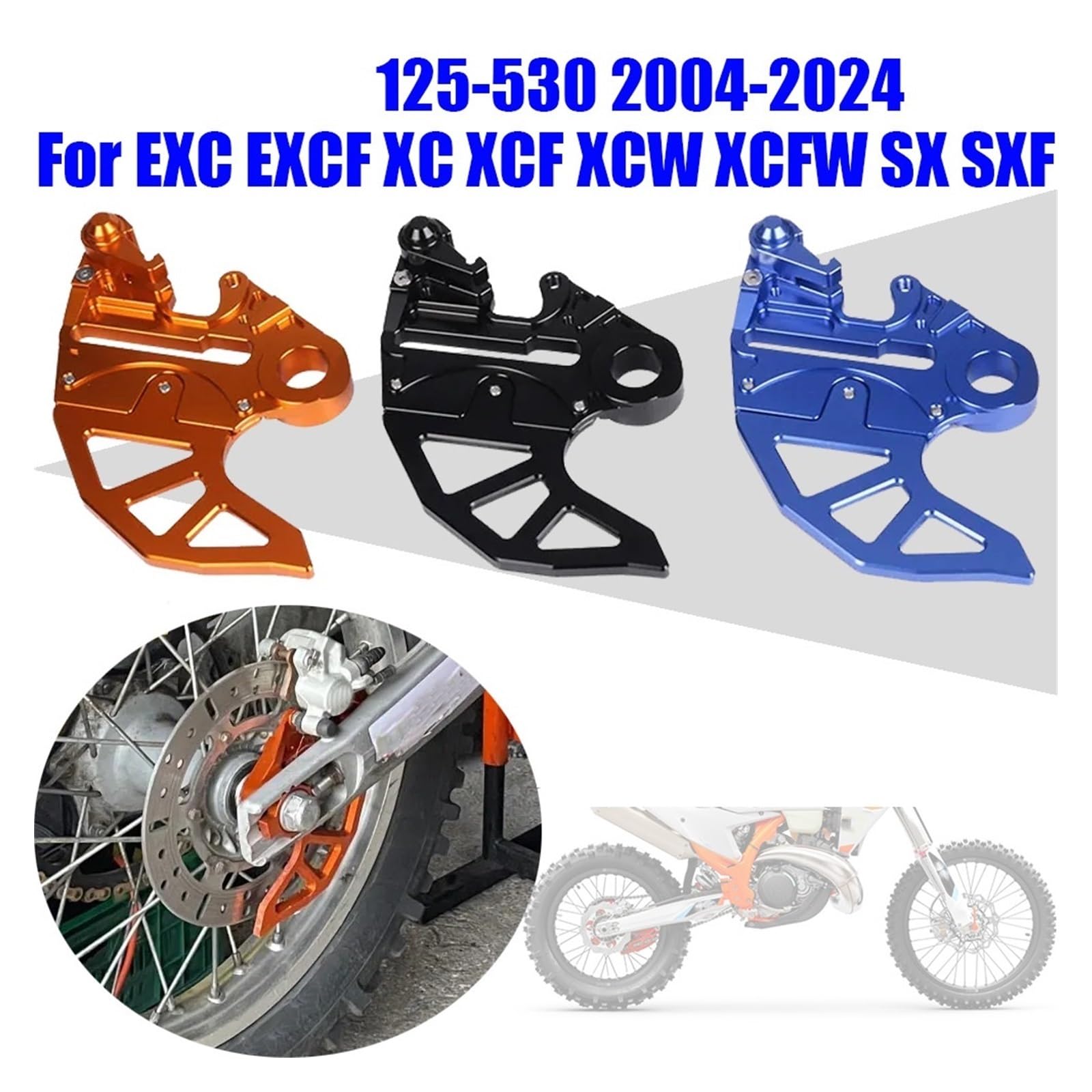 Protezione disco freno posteriore moto adatta for K-tm EXC EXCF XC XCF XCW XCFW SX SXF 125 150 200 250 300 350 400 450 500 530 (nero)