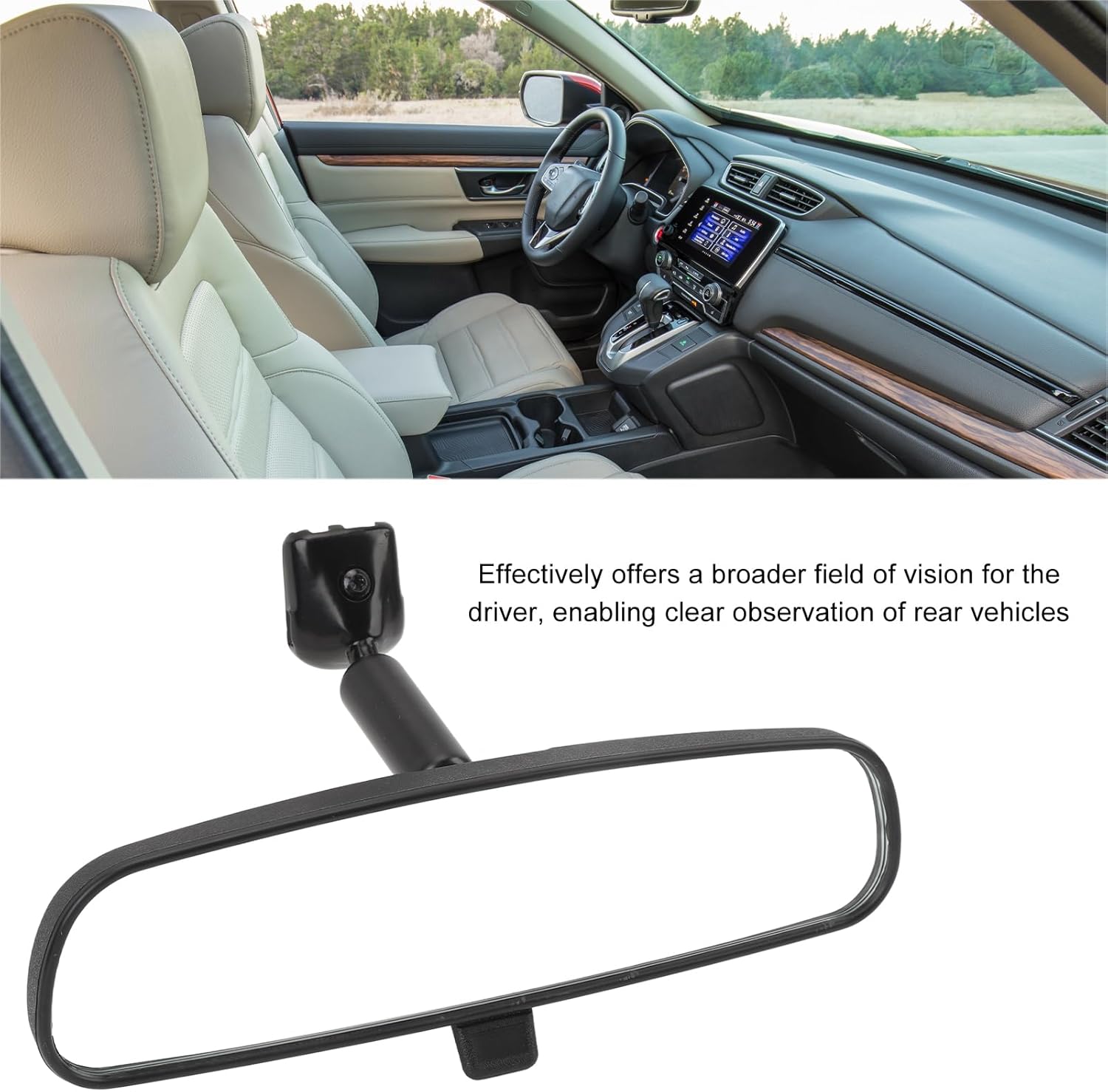 for HR-V FIT CR-V Accord, 76400 TF0 A01 Car Interior Rearview Mirror, Wide Angle Automotive Interior Mirror, Easy Installation