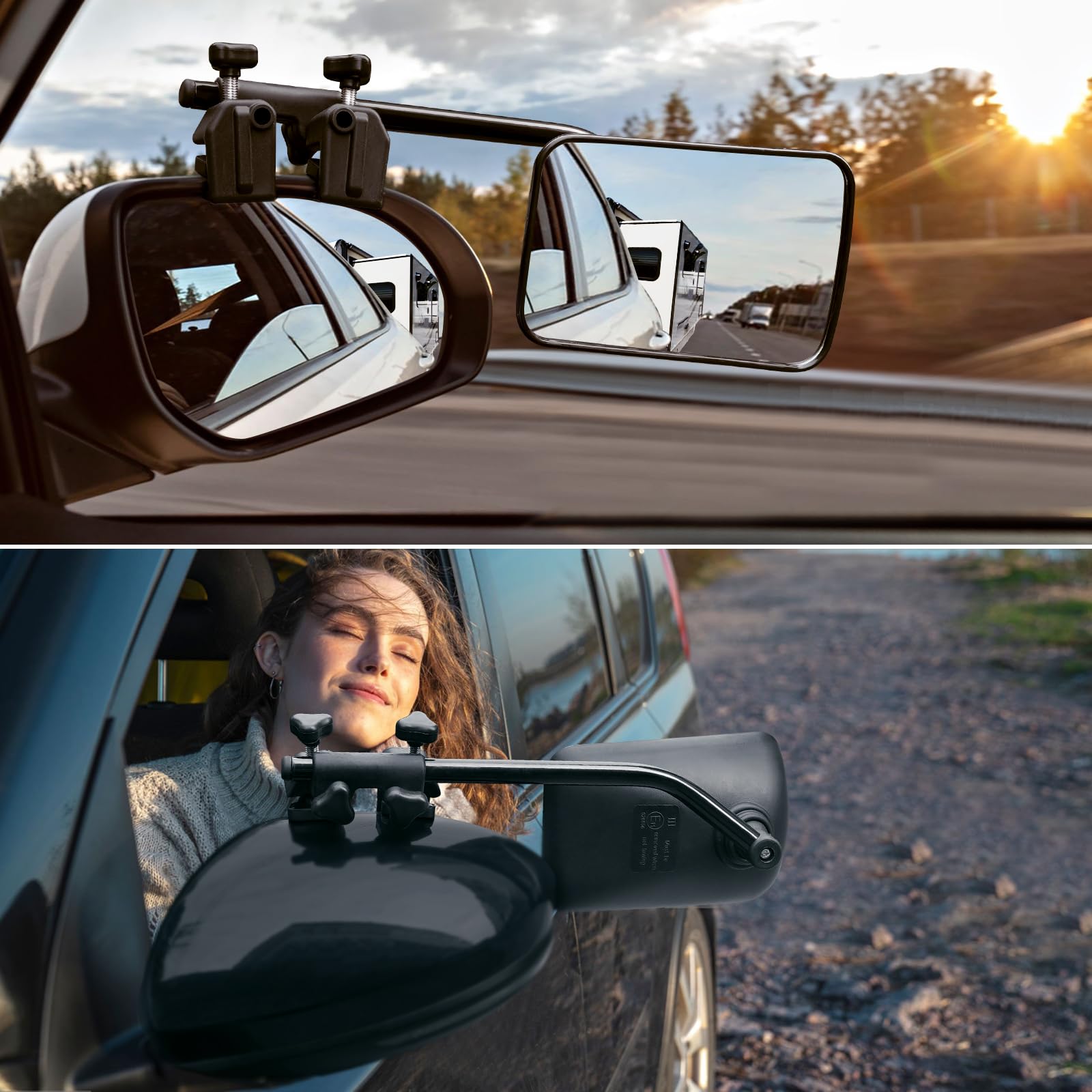 SUPAREE Espejos Caravana Coche Retrovisores Caravana Coche Espejo Retrovisor caravana coche para Remolque Furgoneta Camion Tractor Universal 2 Unidades
