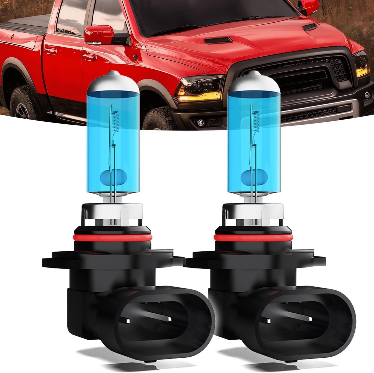 Halogen Headlights Fit For Dodge Ram 2009-2012 (4-Headlamps) Headlight Bulbs,9005/H10/HB3 High Beam+ H11/H8/H9 Low Beam+ 9145/9140 Fog Light Combo,Plug And Play,Pack of 6