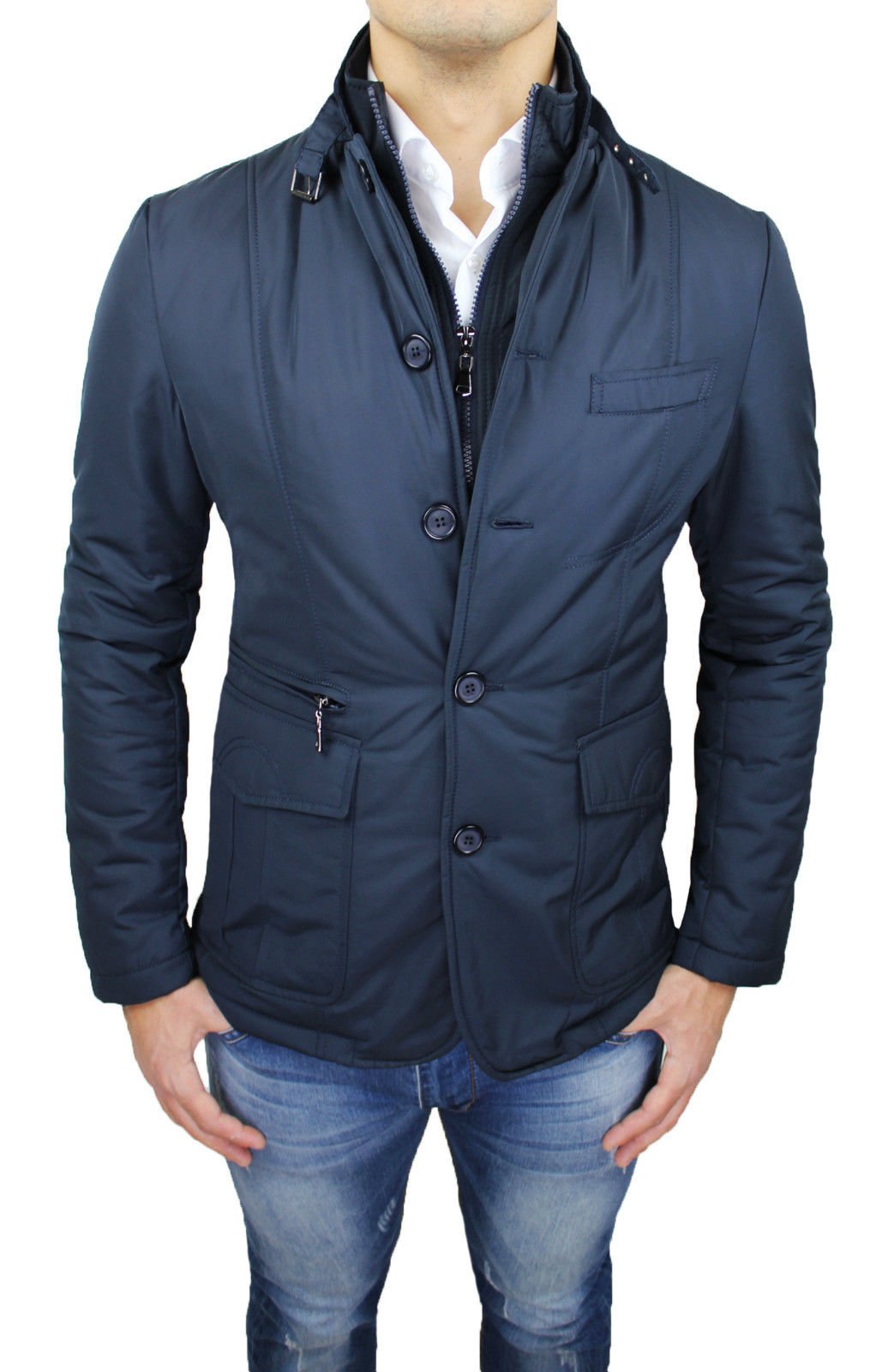 Chaqueta impermeable Evoga con efecto plumaje turquesa reflectante XXL 5