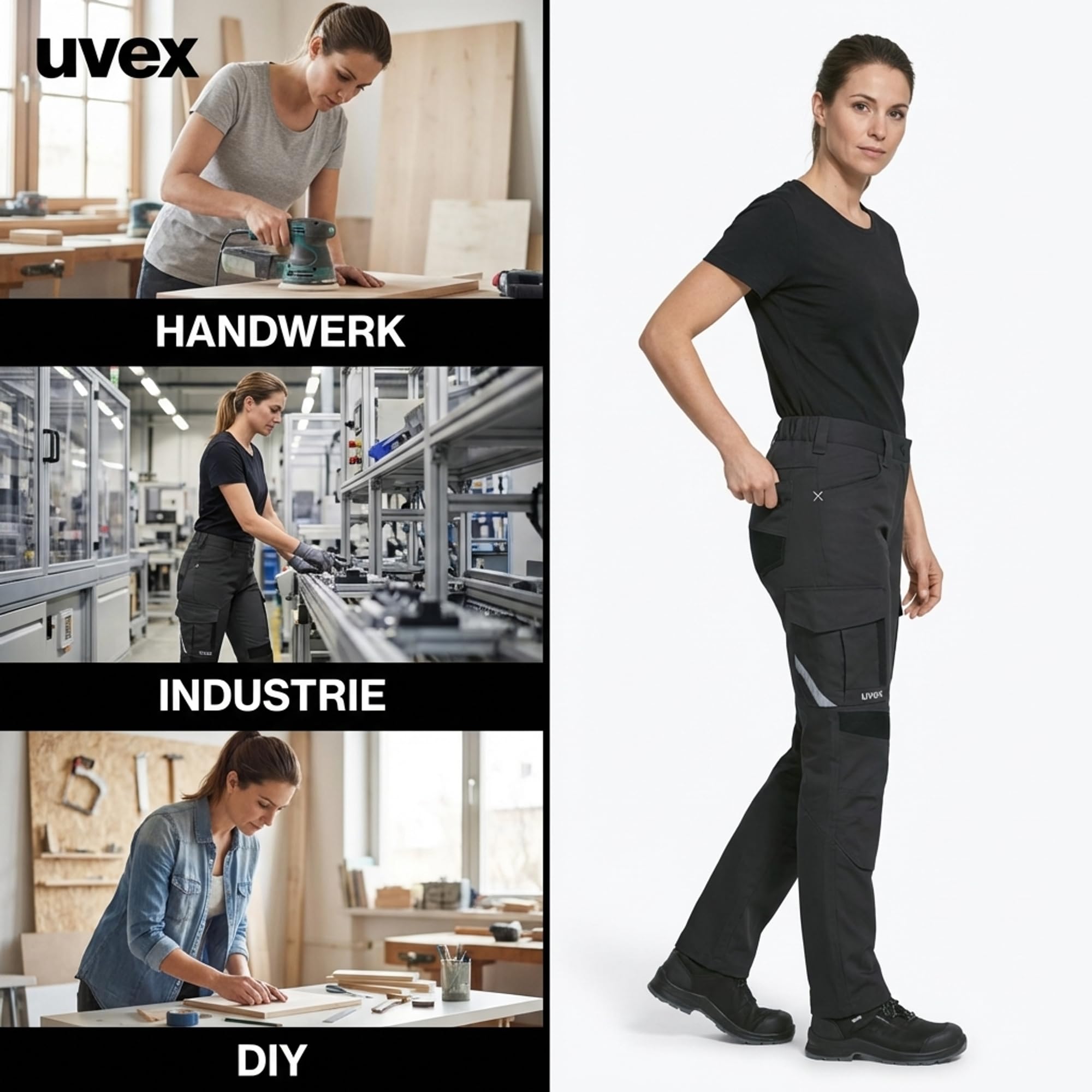 Uvex suXXeed Industry Damen Bundhose - Frauen Arbeitshose - mit Stretch & Kniepolstertaschen