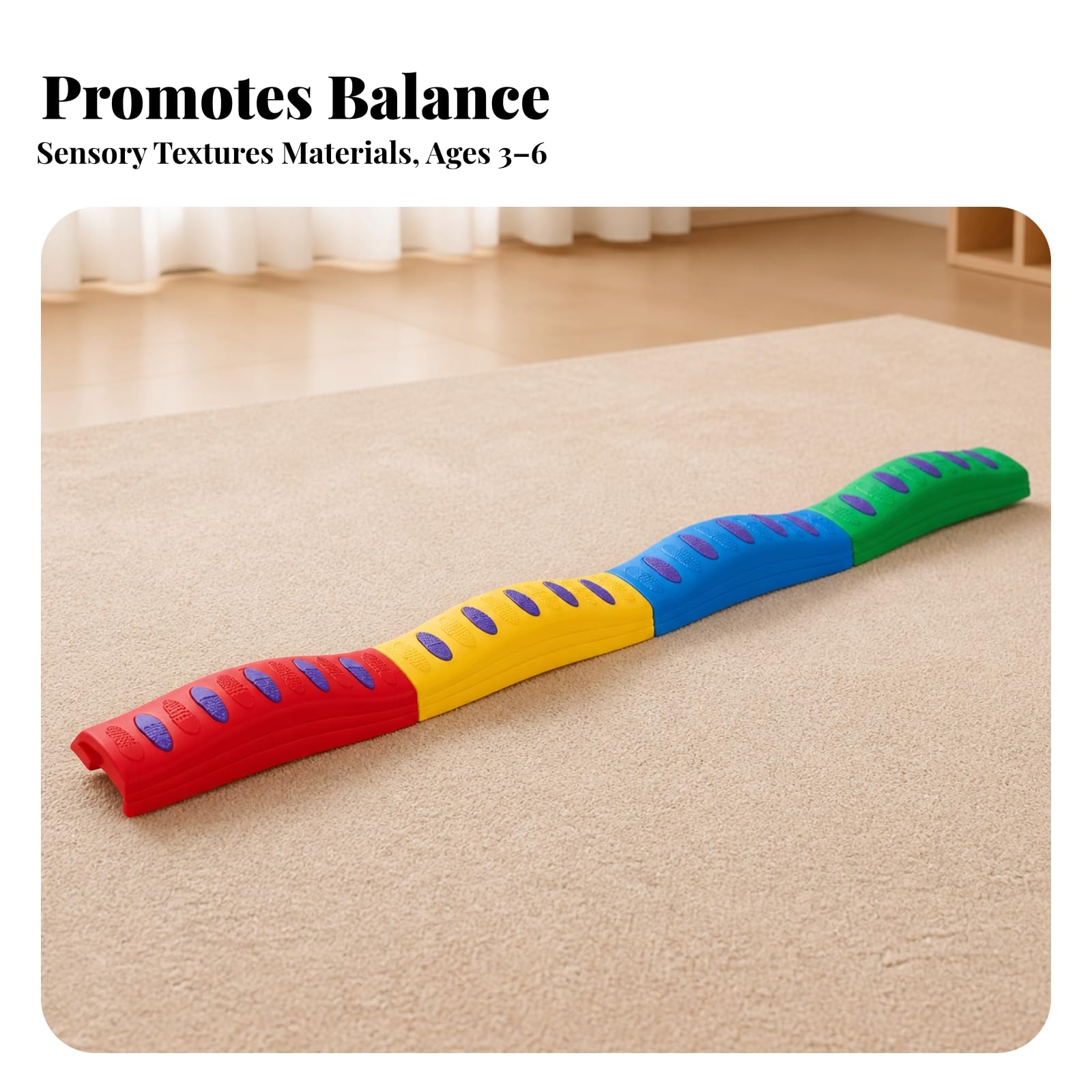 Pedana di Equilibrio Modulare Balance Board Antiscivolo Giocattolo per Bambini da 3 a 6 Anni, Scuola Dell'infanzia, Asilo