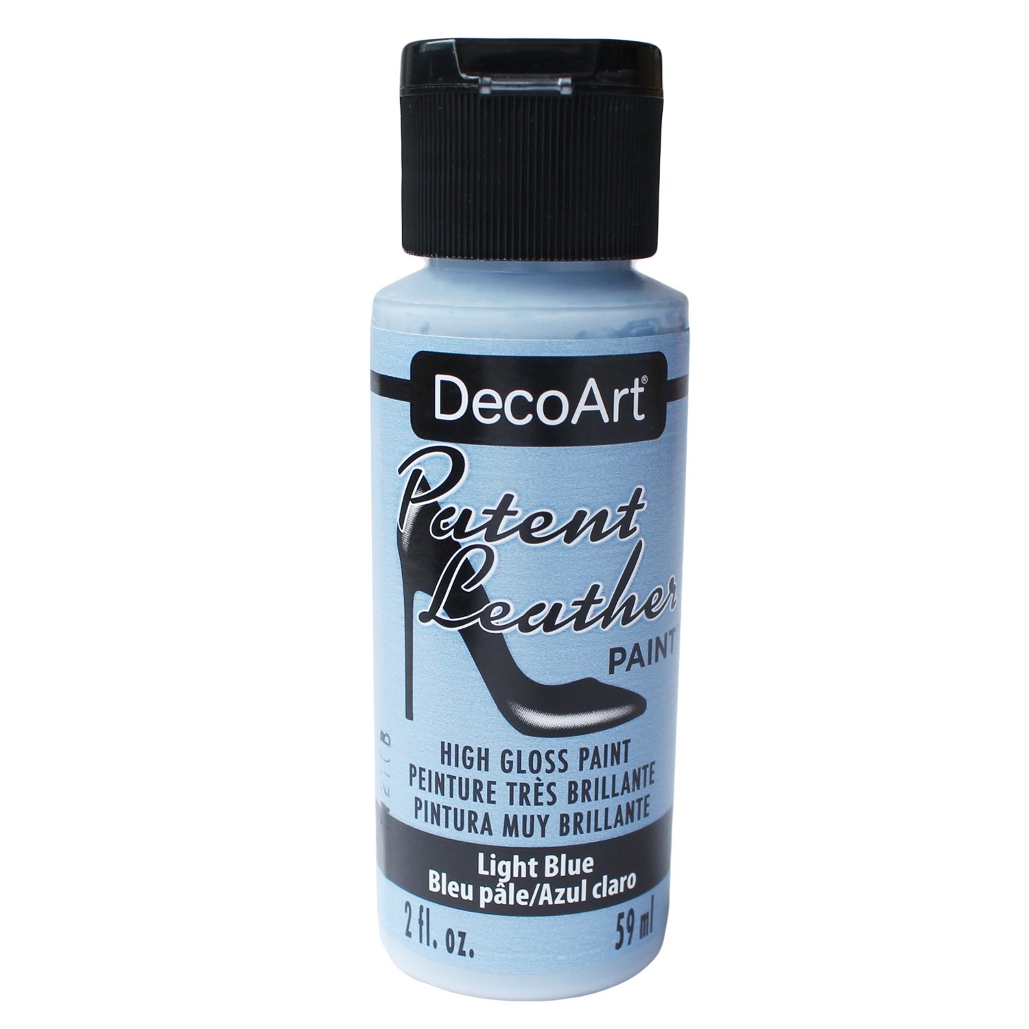 DecoArt Americana Patent Leather Jar of Paint, Acrylic, Light Blue, 3.5 x 3.5 x 10 cm