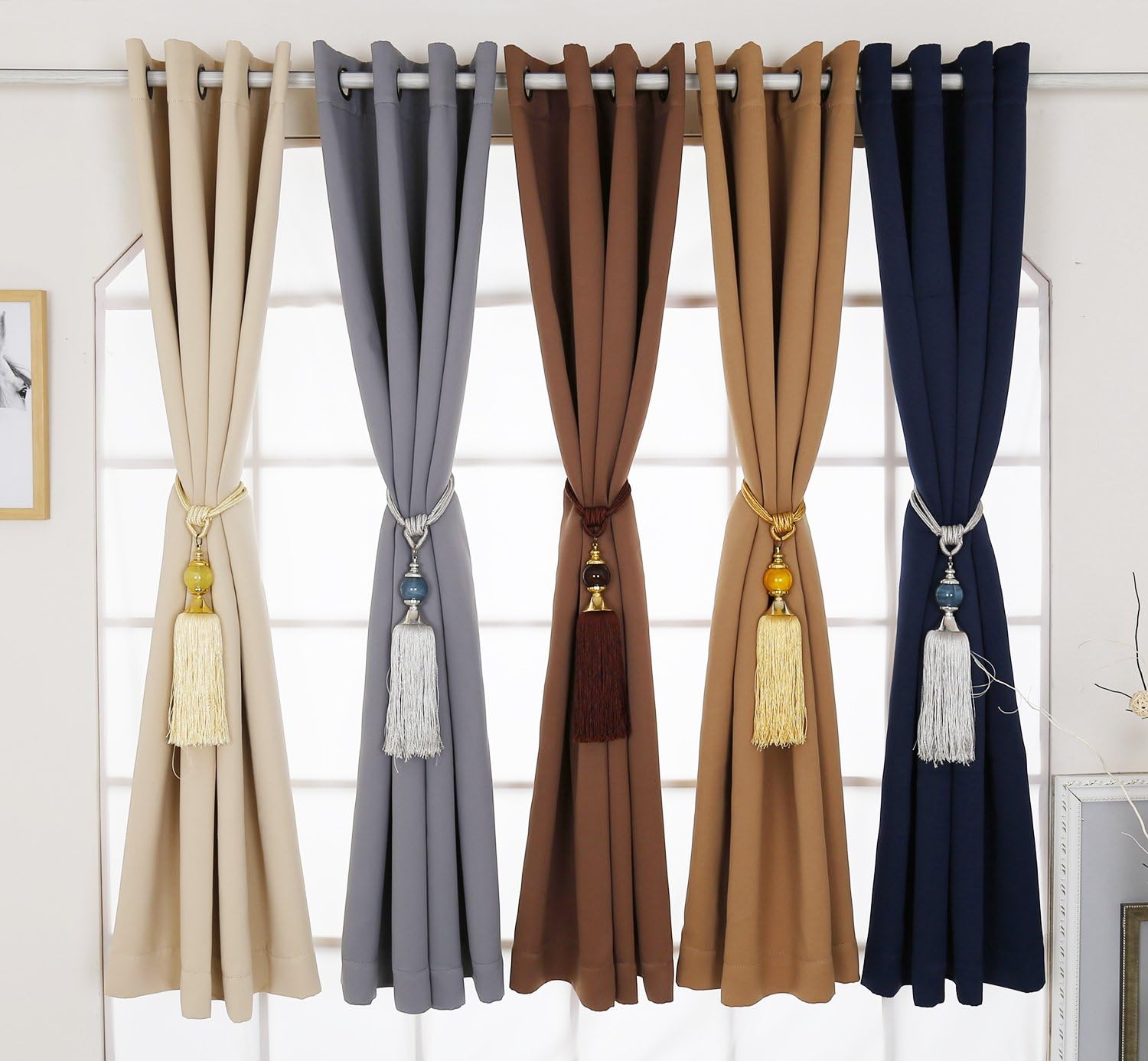 Aeiniwer HOZY Blackout Curtains/Window Treatment Thermal Insulated Solid Grommet Drapes for Bedroom (Set of 1 Panel,52x95inch,Coffee)