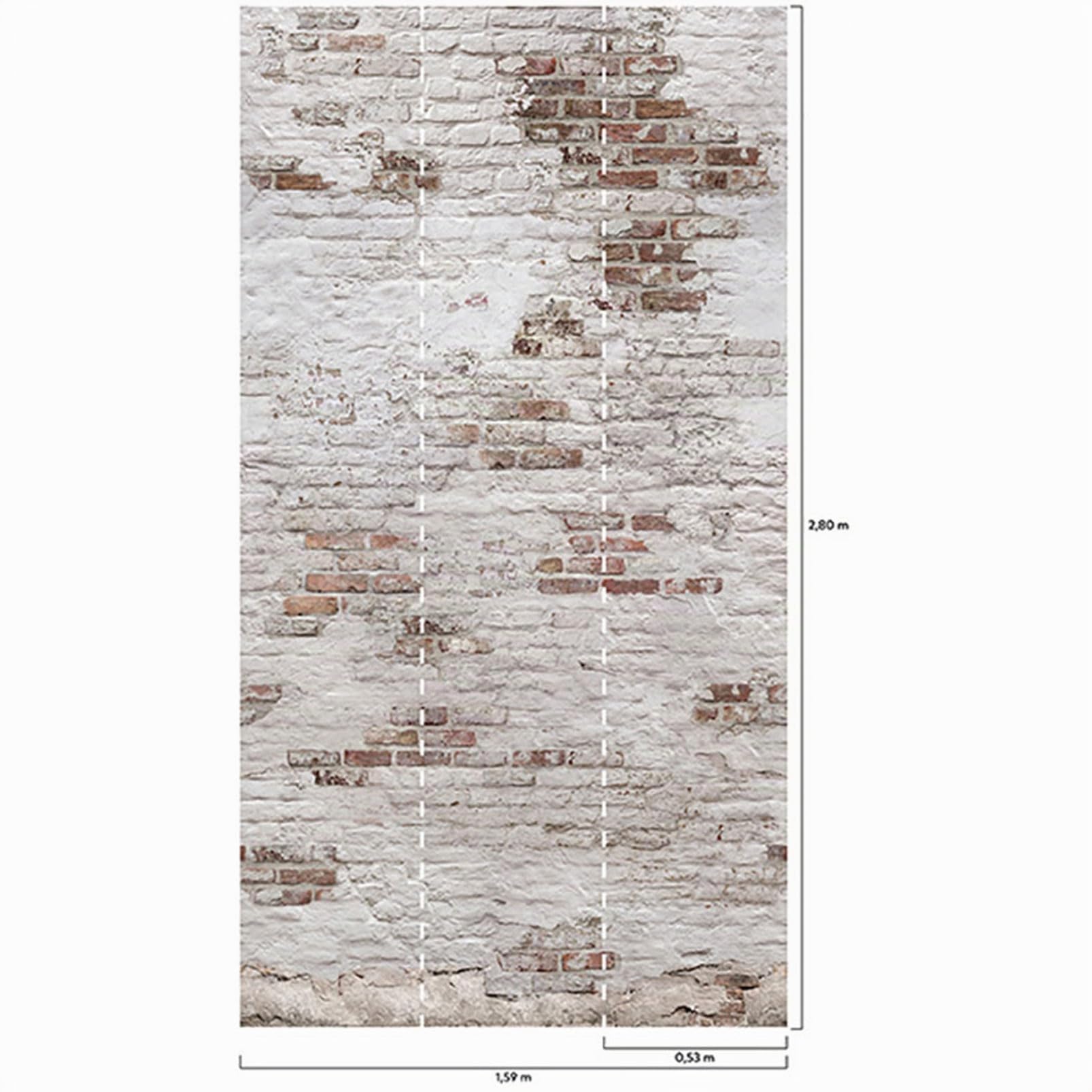 Hexoa Papier Peint Briques - Made in France - 159x280cm 159x280