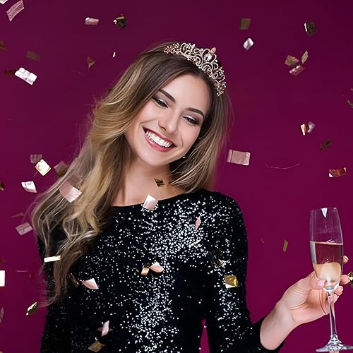 Miniatura 5 de Tiara coronas para mujer, corona de princesa para niñas, tiaras de reina de cristal para cumpleaños, Navidad, disfraz de novia, boda, graduación,