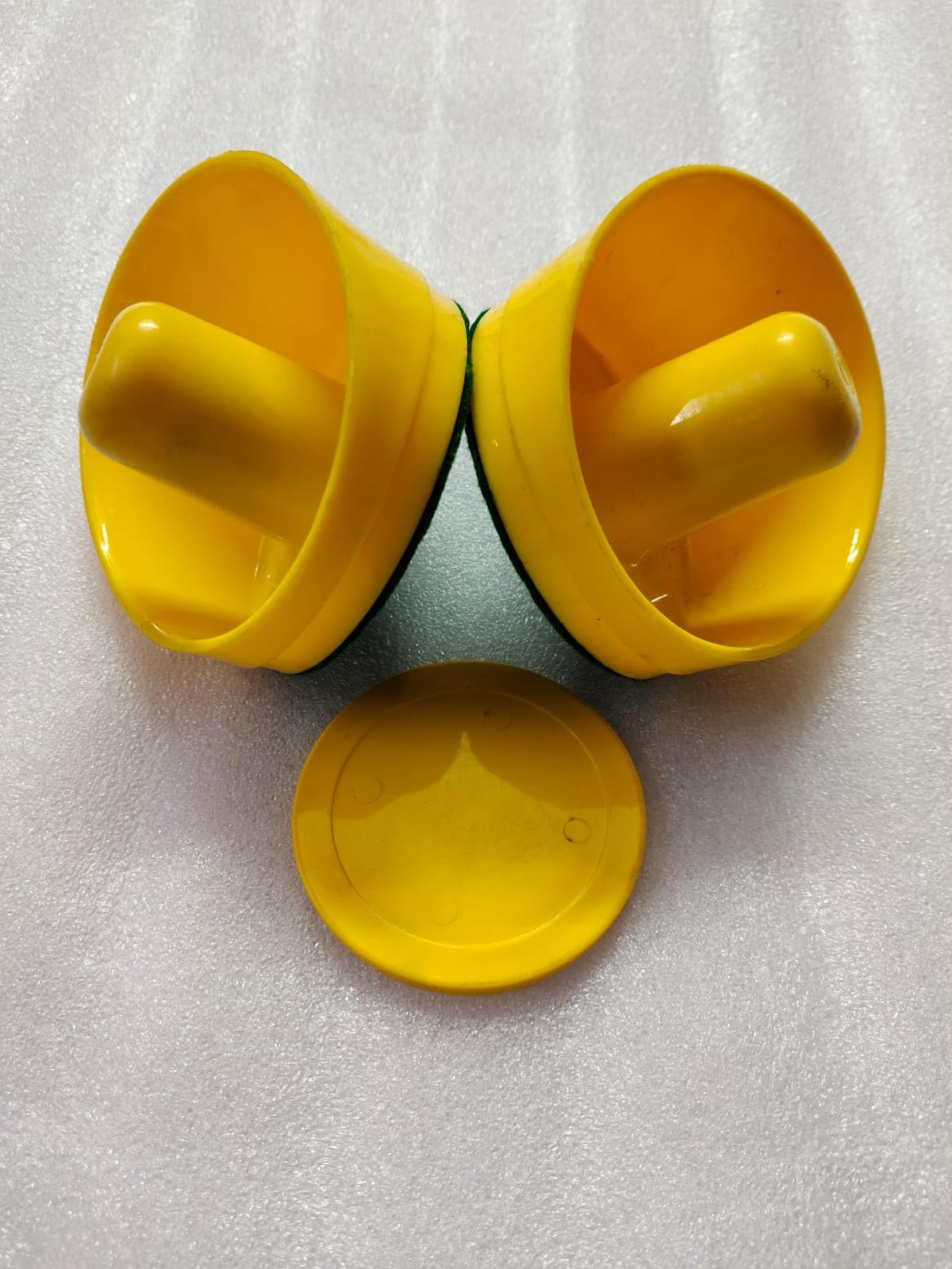 LGB Set of Two Yellow Air Hockey Pushers or Pucks 3
