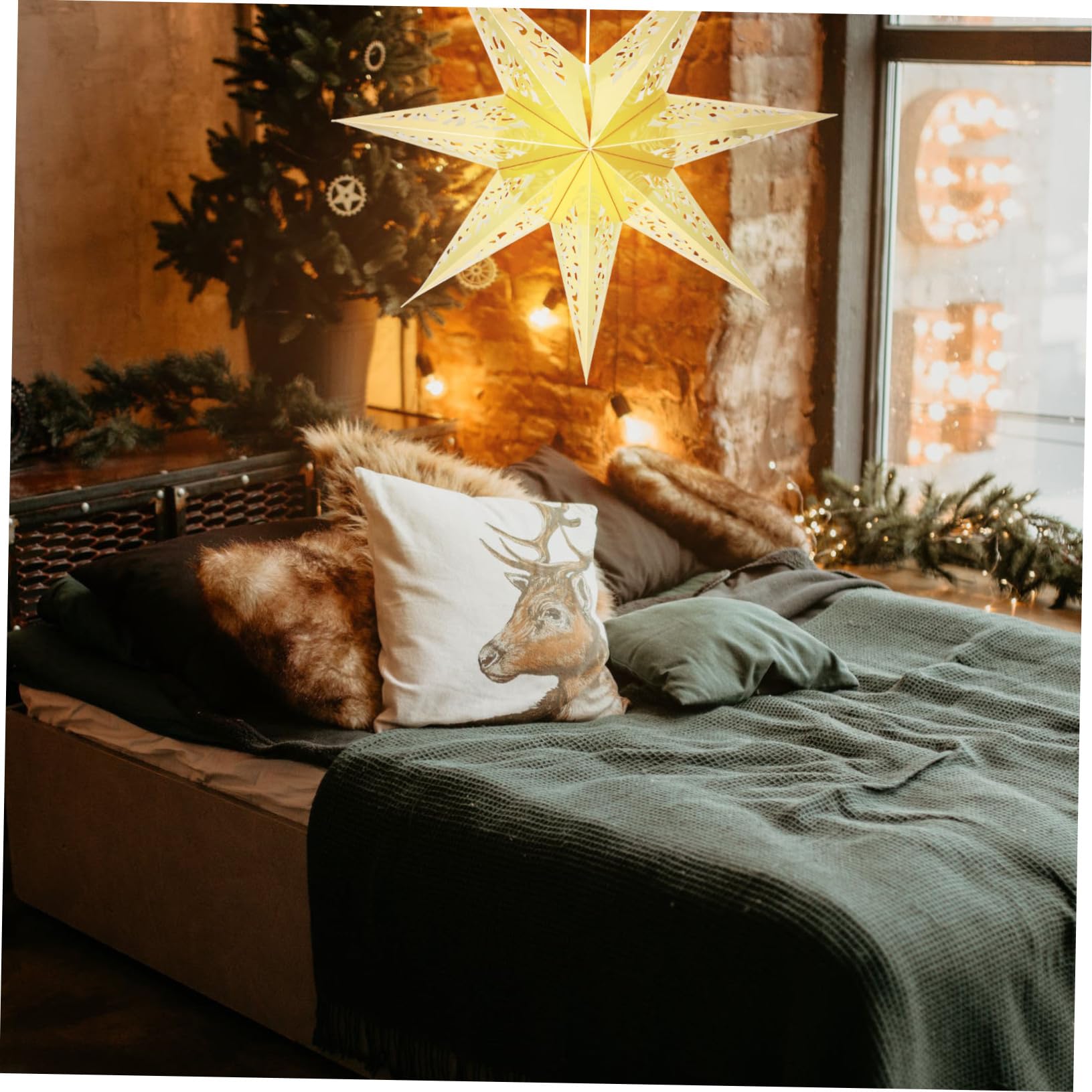 SHINEOFI 6 Zestawów Złoty Dekoracyjny Lampion Kształcie Gwiazdy Ś I Festiwale Kreatywny 2 Szt.*6