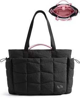 BAGSMART TRINI 15.6인치 노트북용 토트백, 방수 숄더 핸드백