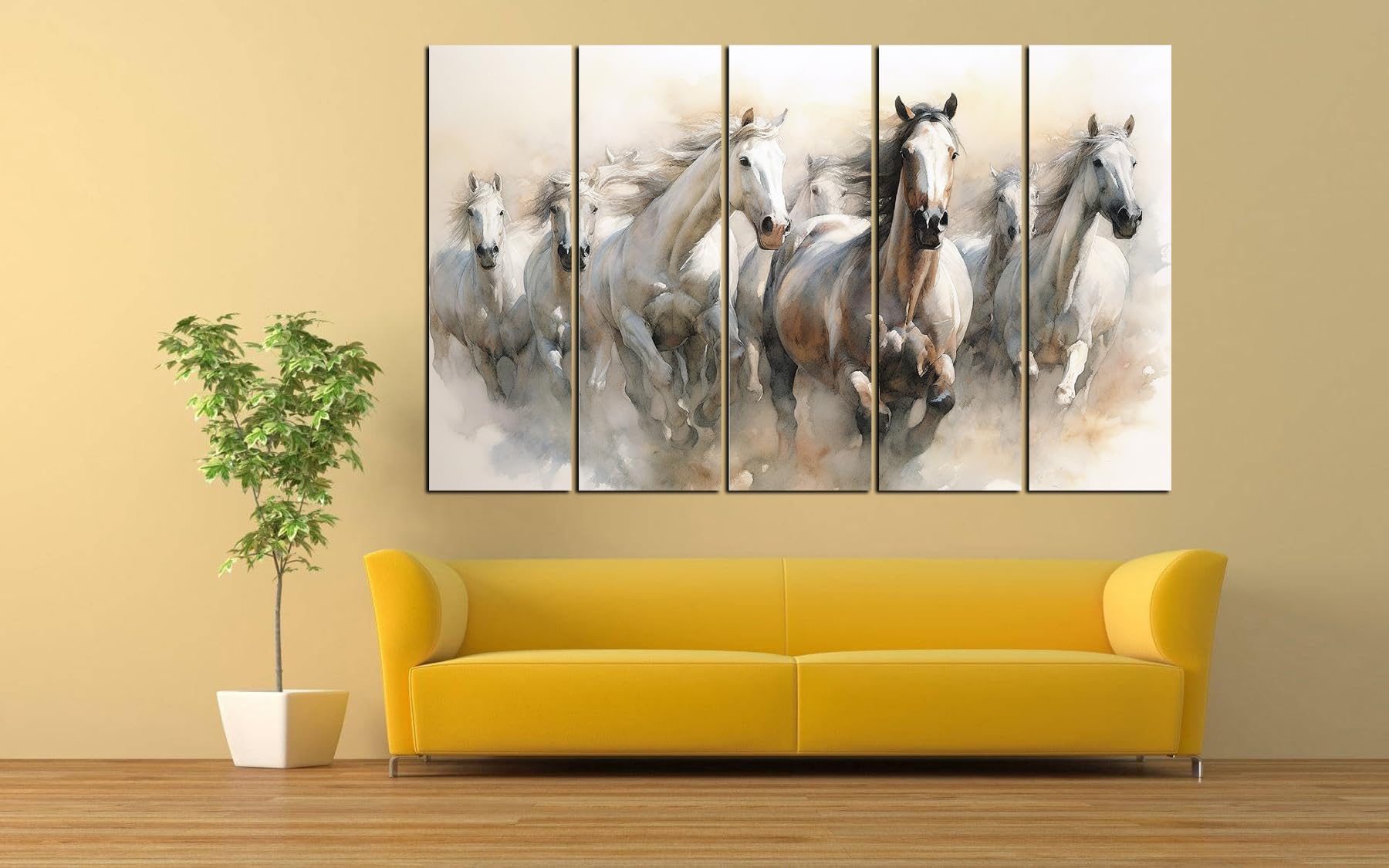 KYARA ARTS 7 horses ruuning vastu painting Set of 5 Big Size (30x48) Multiple Frames Wall Art Painting for living room,Bedroom,-Wooden Framed-Digital Painting (B0CRKY5ZXD) Amazon Price History, Amazon Price Tracker