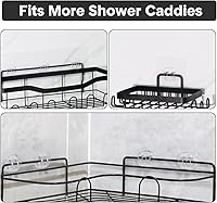 Vista 7 de Lsnisni Paquete de 14 Organizador de Ducha Adhesivo de Repuesto, Ganchos Adhesivos Fuertes, Tiras Adhesivas Impermeables para Ducha, Sin