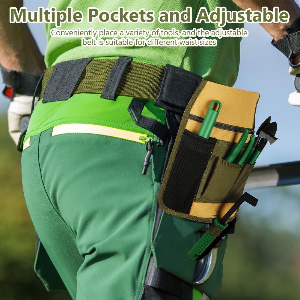 Aucuu Garden Tool Belt Bag, Adjustable Waist Bag, Portable Waterproof Gardening Belt Tool Pouch for Gardeners Carpenters - Image 4