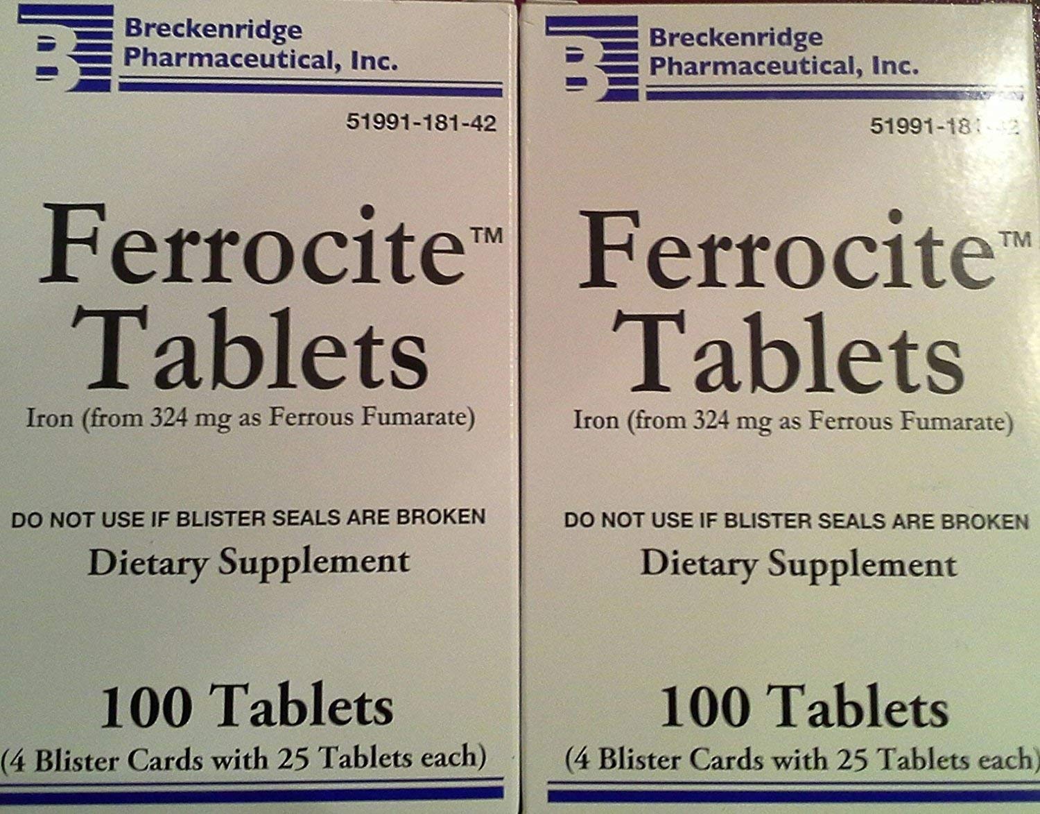 [2 Pack] Ferrocite? Tablets 100 Ct. *Compare to Hemocyte & Save* (2 Boxes of 100)