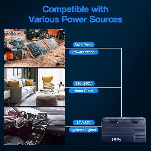 Miniatura 7 de BODEGA COOLER Refrigerador de auto de 12 voltios, control de aplicación de doble zona, diseñado con congelador portátil de puerta extraíble de 2