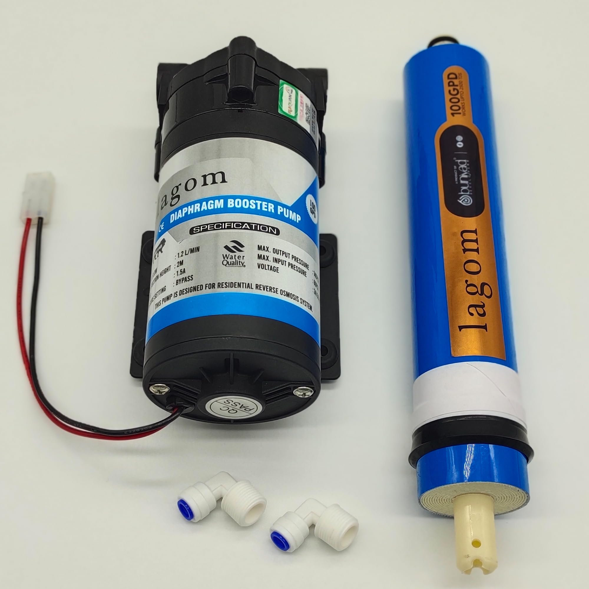 Lagom RO Pump - 100 GPD Original (24V DC) - High Efficiency RO Booster Pump with 1 Year Warranty