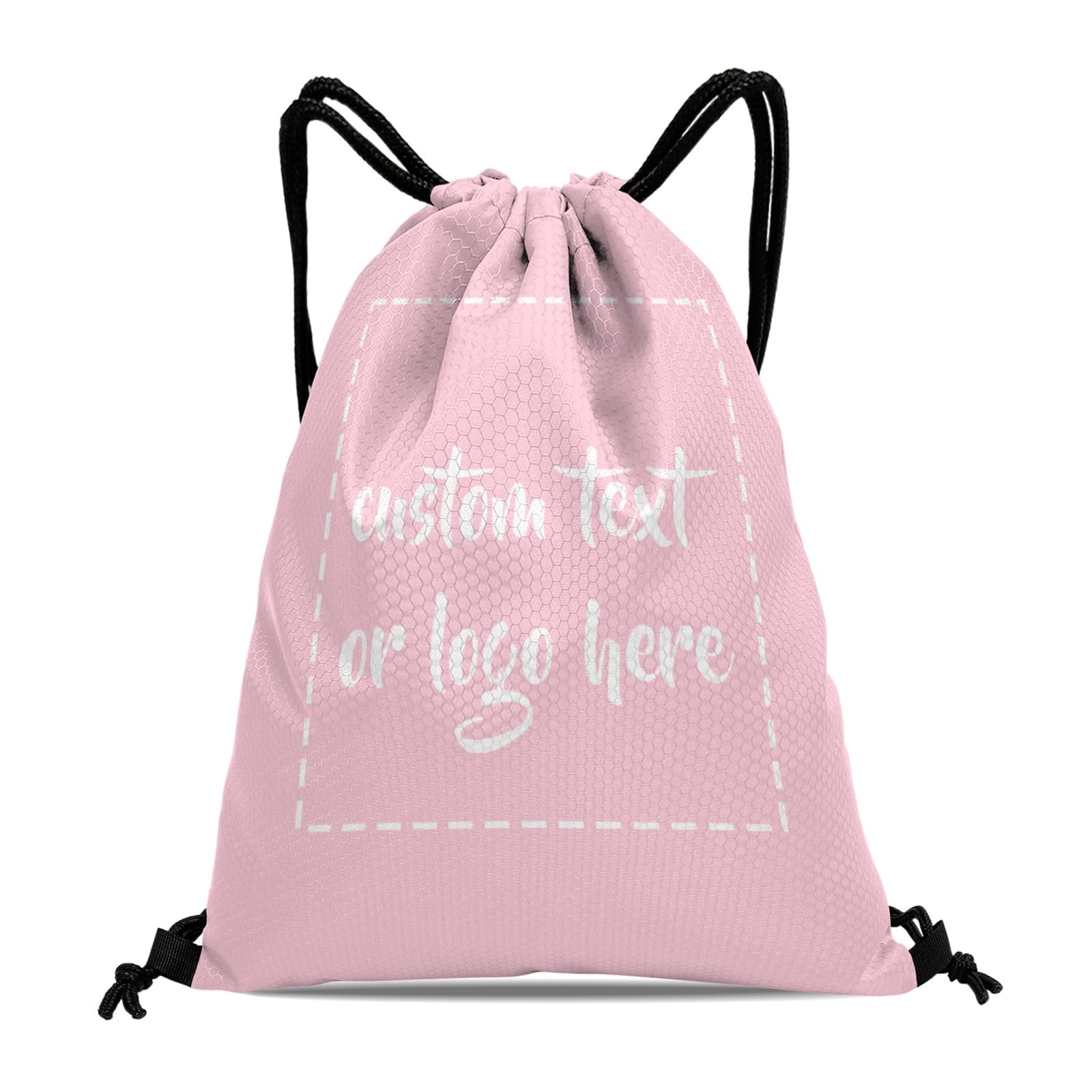 Custom Drawstring Bags with Logo Name Text Oxford Cloth Personalized Drawstring Backpack Waterpoof Customized Drawstring Pockets Cinch Sack for Gym, Outdoor, Indoor, Sports, 1 Pack
