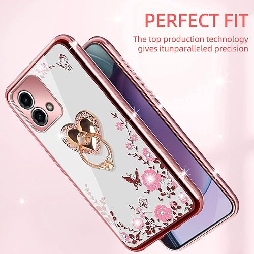 Miniatura 7 de Funda para Motorola G Stylus 0.18 oz 2023, Moto G Stylus 0.18 oz 2023 (no 0.14 oz) para mujer, con purpurina, cristal, mariposa, corazón, floral,