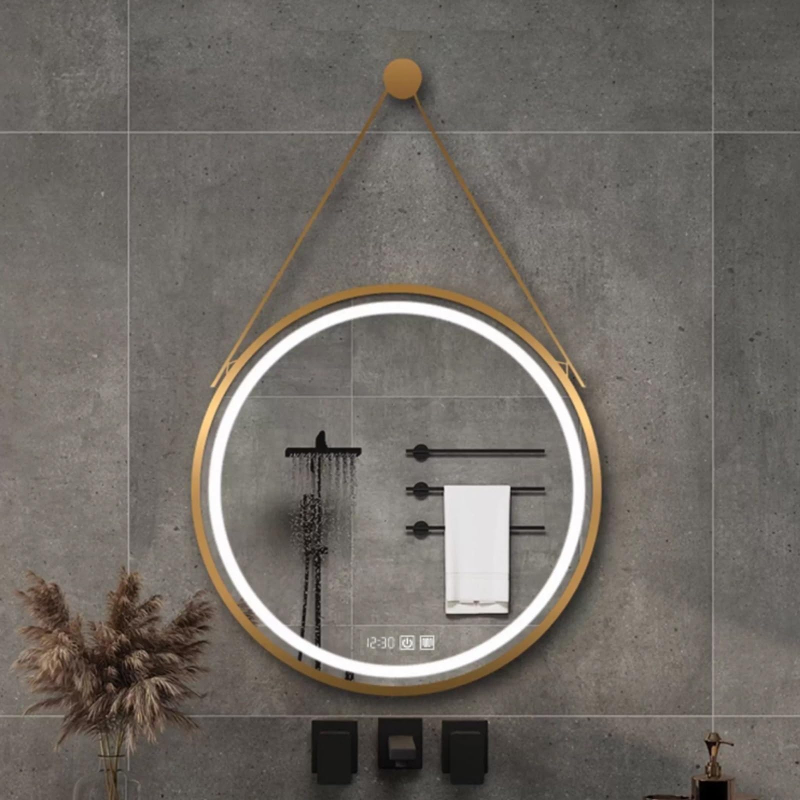 Specchio da parete intelligente a LED con retroilluminazione dimmerabile, funzione anti appannamento e design moderno per il bagno, perfetto per trucco e toelettatura