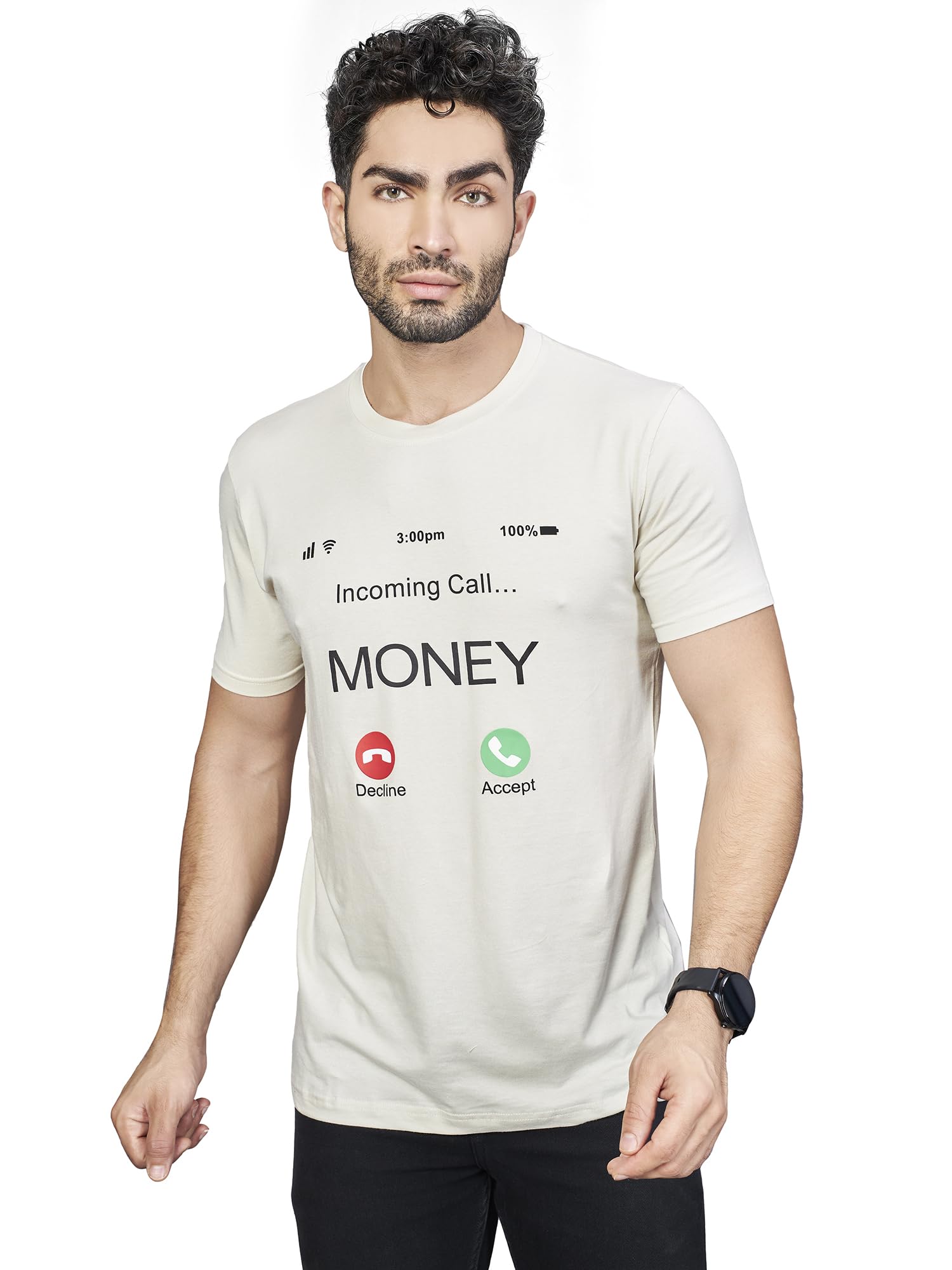 Men's Stylish Printed T-Shirt - Premium Cotton Stretch Jersey for All-Day Comfort