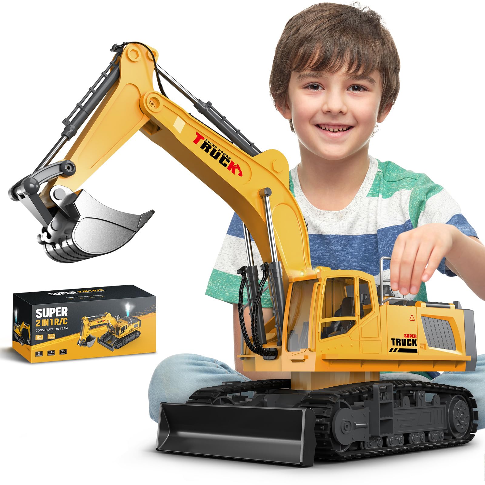KIDMARKT 21" Large Remote Control Excavator Toy Global Recycled Standard Global Recycled Standard Global Recycled Standard