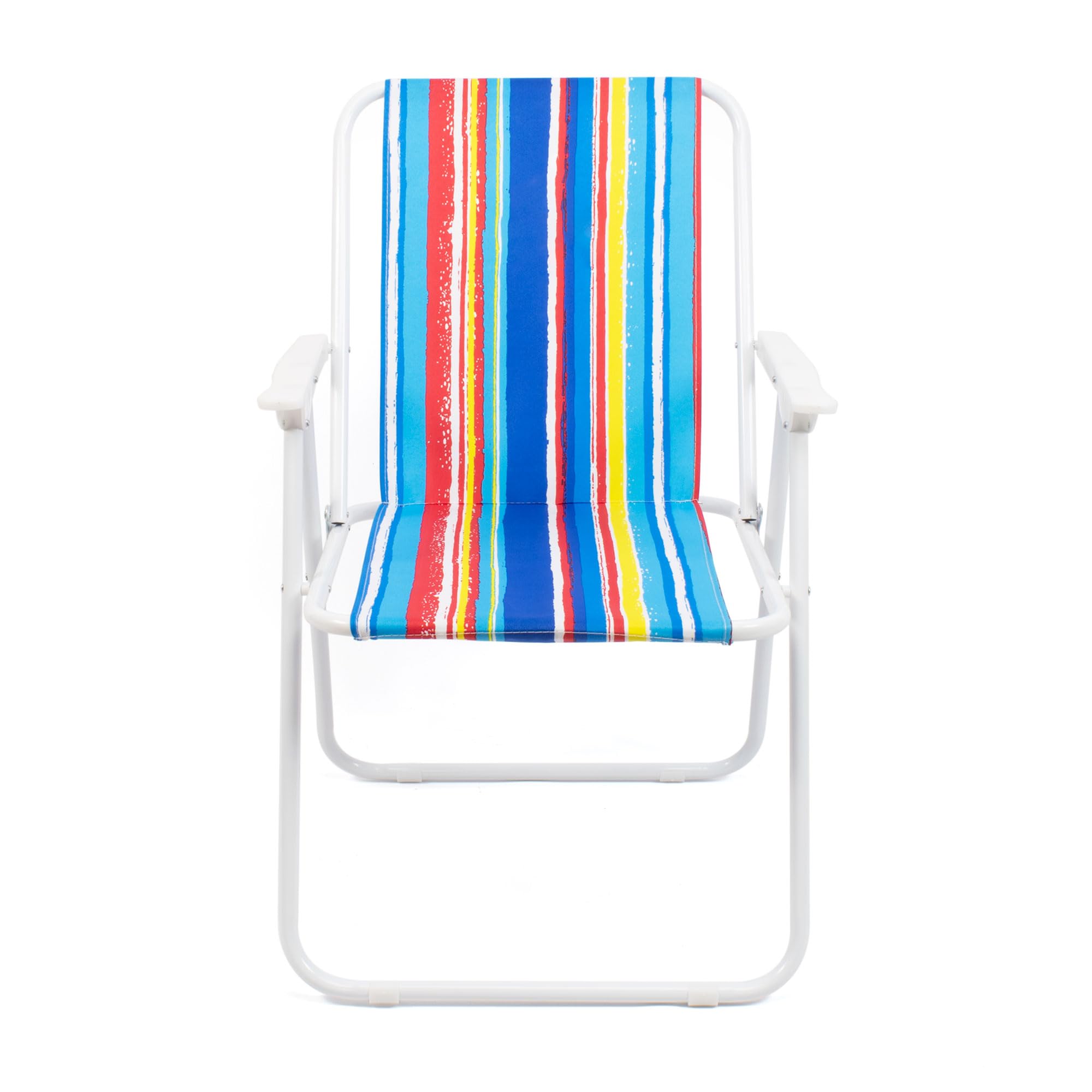The Secret Home Pack 2 Sillas de Playa Plegables y Ligeras | Silla de Exterior para Camping, Jardín y Terraza | Estructura de Metal Resistente y Tela de Poliéster Rayas |Asiento Portátil (Multicolor)