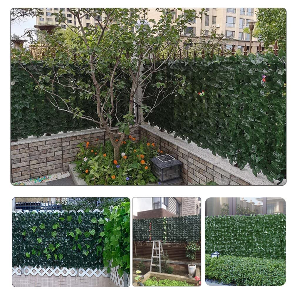 Hojas de Artificial para Jardín Seto Artificial Valla de seto artificial Pantalla de hoja verde Planta de pared Fondo decorativo para valla de jardín al aire libre Pantalla de privacidad y decoraci