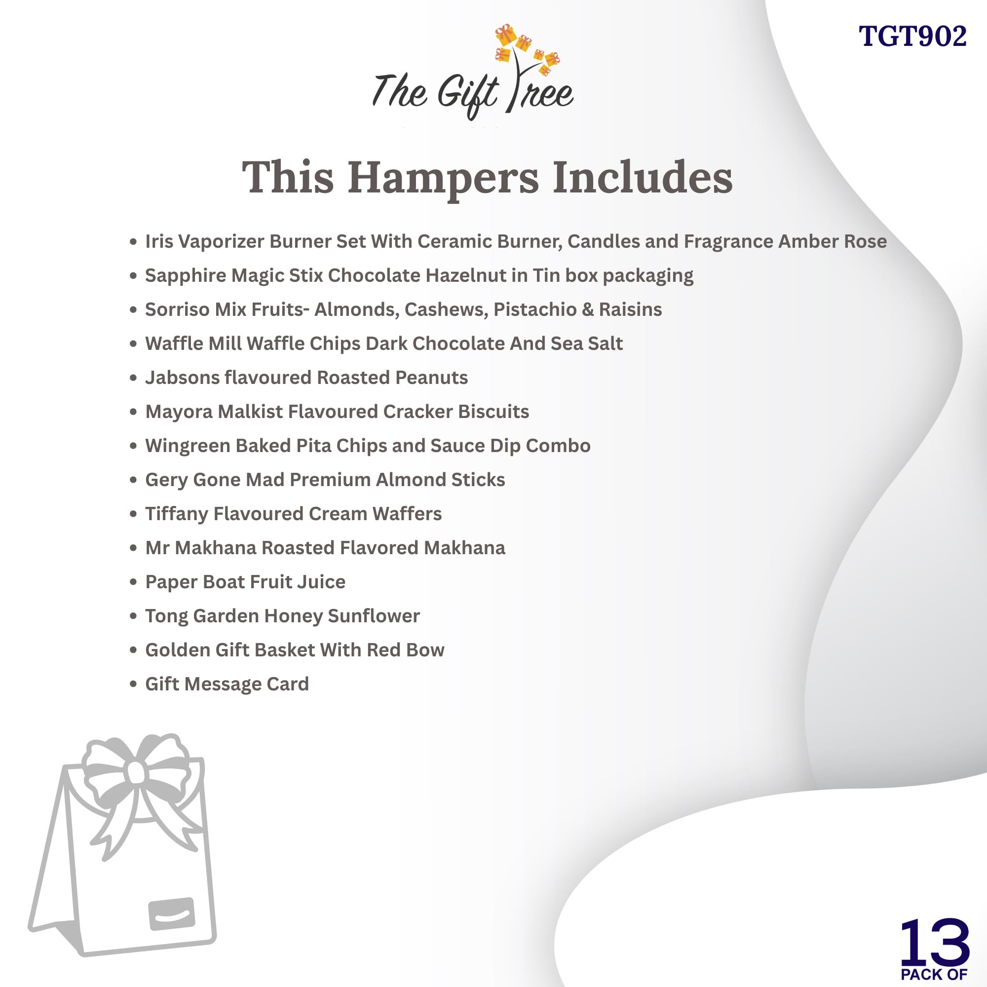 The Gift Tree Party Mix and Fragrance Gift Hamper | Gifts for Family, Friends, Corporate, Clients, Diwali, Christmas, New Year, Anniversary | Pack of 12 Snacks Hamper 2