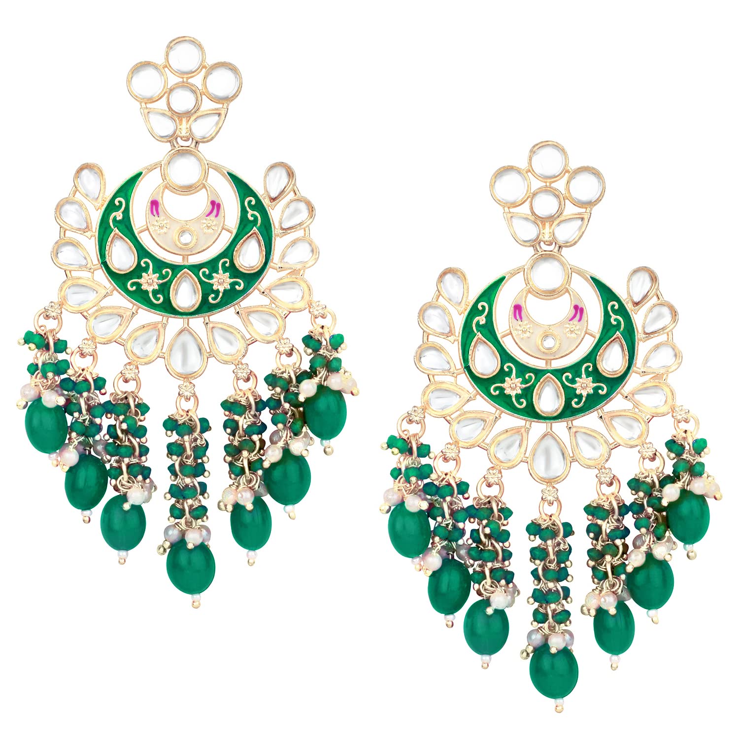 See full amazon price history chart for Peora Green Enamel Meenakari Traditional Chandbali Stylish Faux Pearls with Kundan Studded Earrings for Women & Girls Peora Green Enamel Meenakari Traditional Chandbali Stylish Faux Pearls with Kundan Studded Earrings for Women & Girls (B0B8MW82KH) Amazon Price History, Amazon Price Tracker