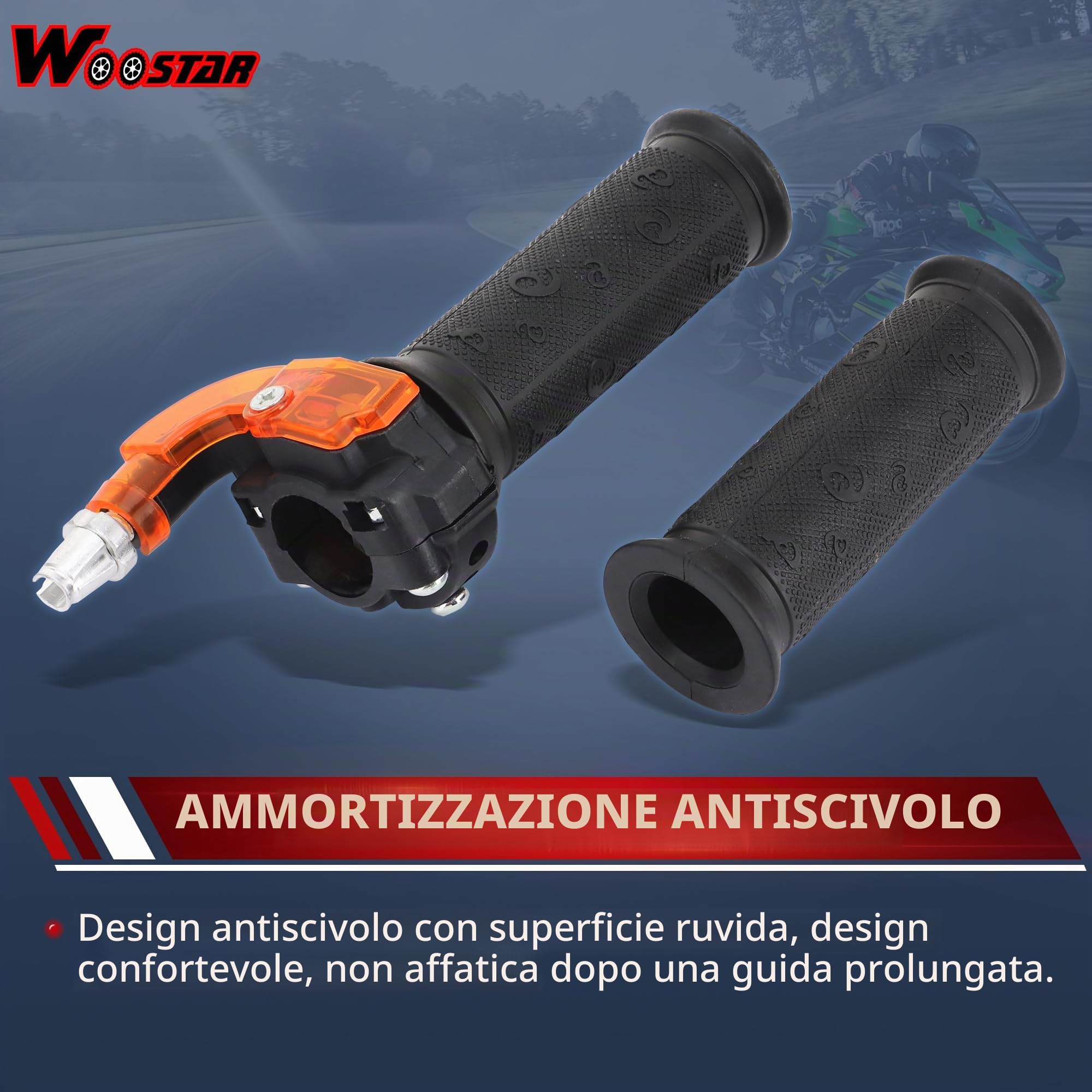 WOOSTAR 44mm Big Bore Cilindro con Avviamento a Strappo con Carburatore e Filtro Aria Motore Kit Sostituzione per 2 Tempi 43cc 47cc 49cc 52cc Mini Pocket Bike Gas Ciclomotore Scooter Argento