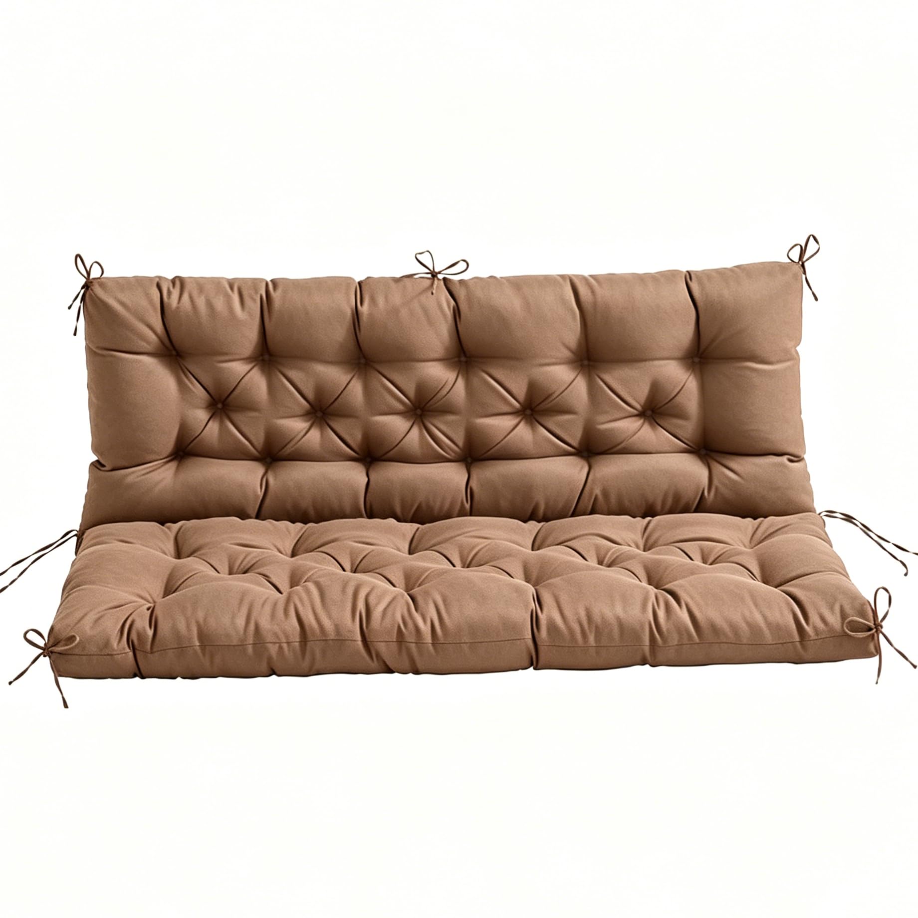 Cuscino per panca da giardino con schienale, idrorepellente, per interni ed esterni, cuscino per seduta con schienale per panchina da giardino e altalena Hollywood (Caffè, 150*50*50*10 cm)